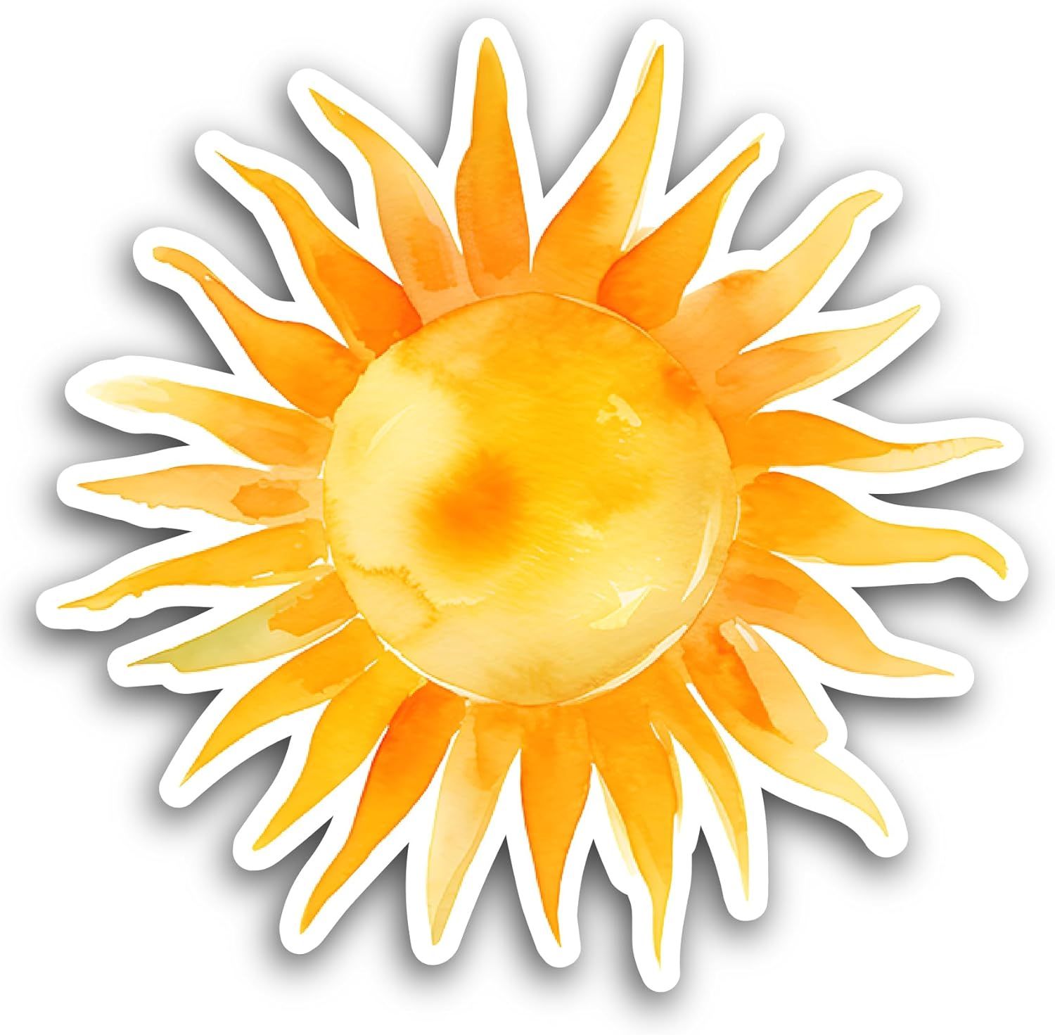 2 (Pieces) 3" and 5" Bright Shining Sun Sticker, Waterproof Vinyl Decals for Many Purpose Like Cars, Trucks, Laptops, Phones, Windows and More