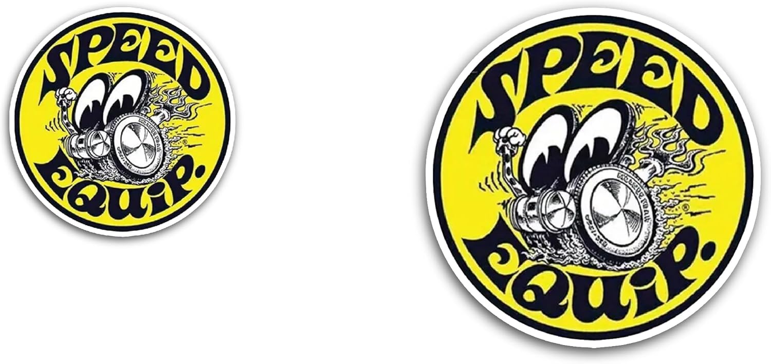2 (Pieces) 3" and 5" Speed Equip Sticker, Waterproof Vinyl Decals for Many Purpose Like Cars, Trucks, Laptops, Phones, Windows and More