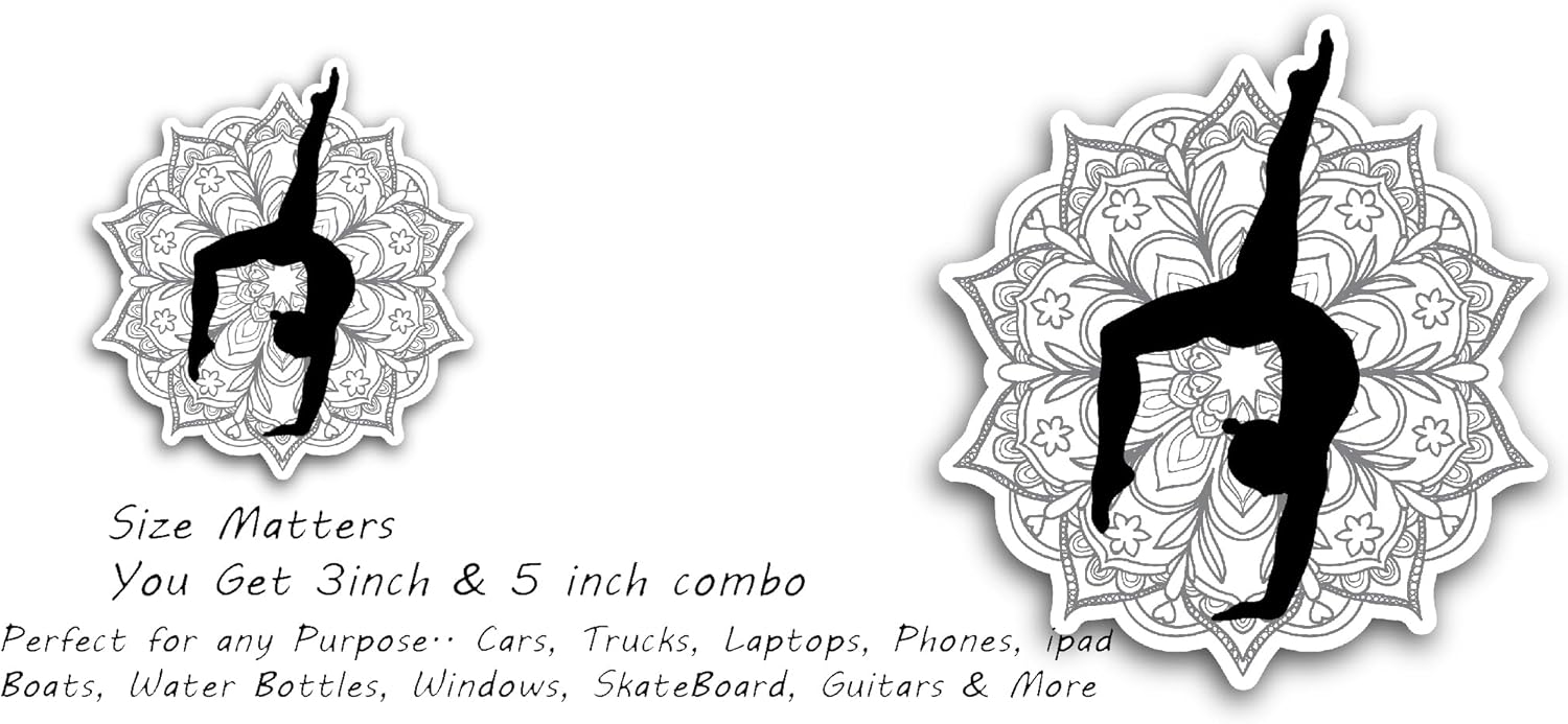 2 (Pieces) 3" and 5" Gymnastics Decal Sticker, Waterproof Vinyl Decals for Many Purpose Like Cars, Trucks, Laptops, Phones, Windows and More