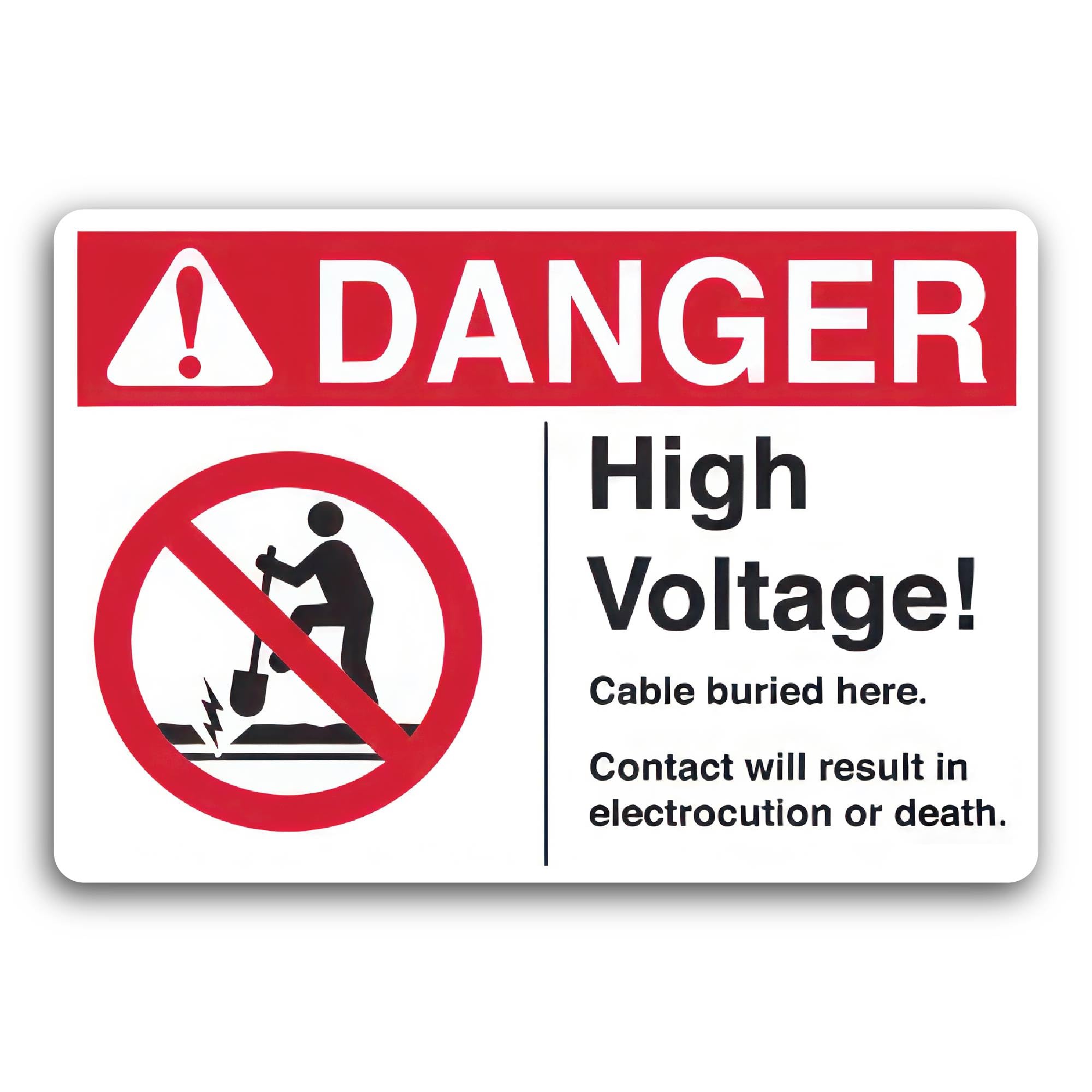 2 (Pieces) 3" and 5" Danger Sign High Voltage Decal Sticker, Waterproof Vinyl Decals for Many Purpos