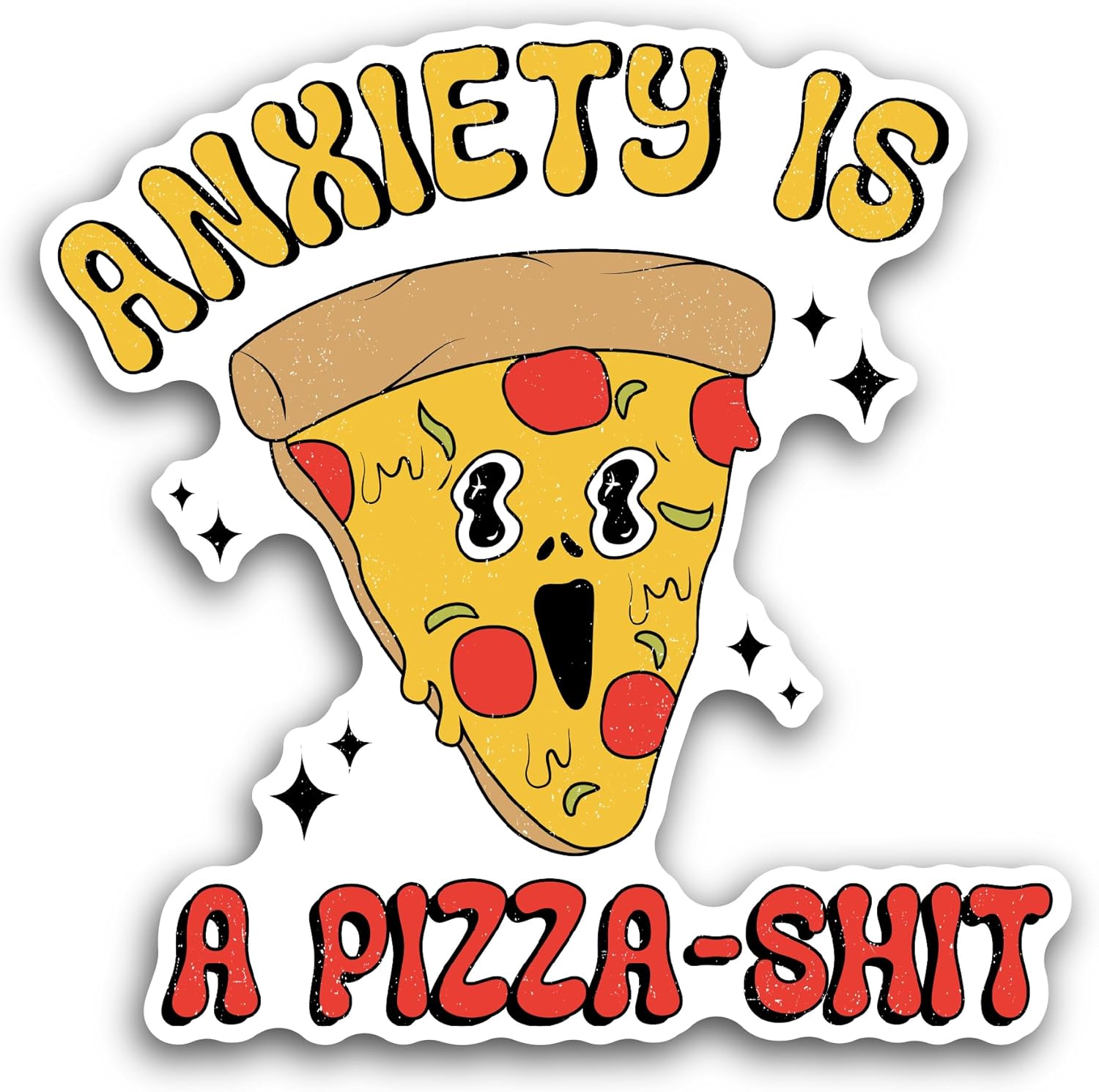 2 (Pieces) 3" and 5" Anxiety is Sticker, Waterproof Vinyl Decals for Many Purpose Like Cars, Trucks, Laptops, Phones, Windows and More