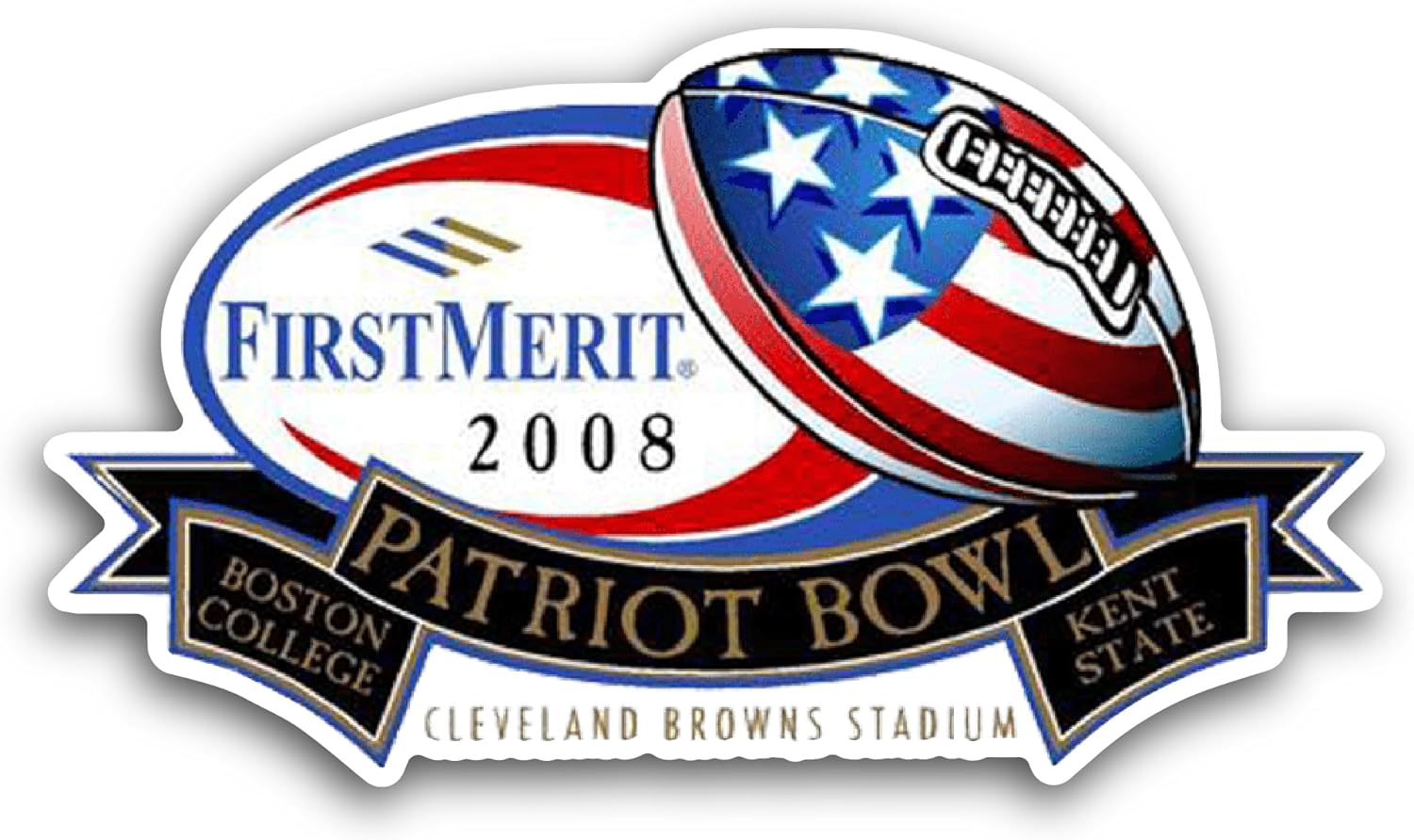 2 (Pieces) 3" and 5" Patriot B0wl Logo Sticker, Waterproof Vinyl Decals for Many Purpose Like Cars, Trucks, Laptops, Phones, Windows and More