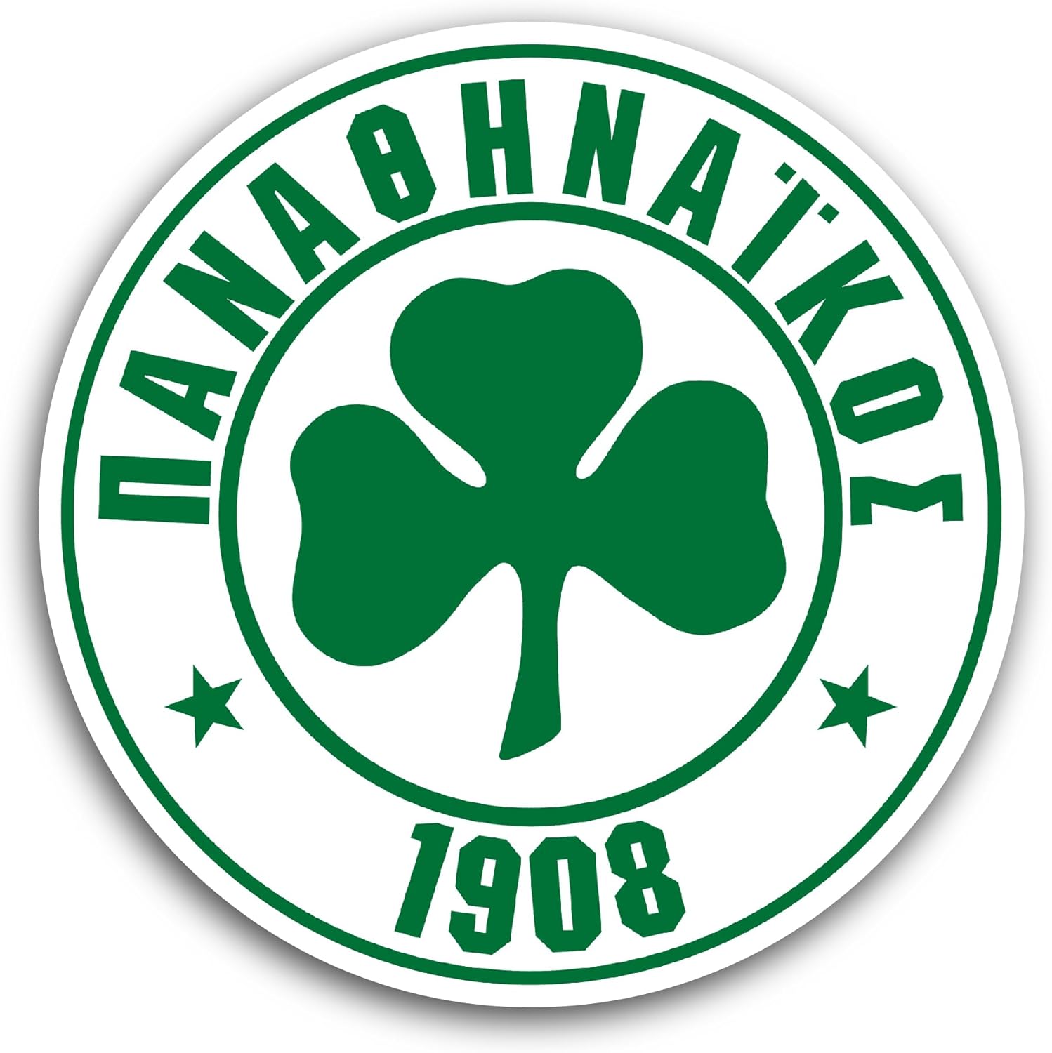 2 (Pieces) 3" and 5" Panathinaik0s Sticker, Waterproof Vinyl Decals for Many Purpose Like Cars, Trucks, Laptops, Phones, Windows and More