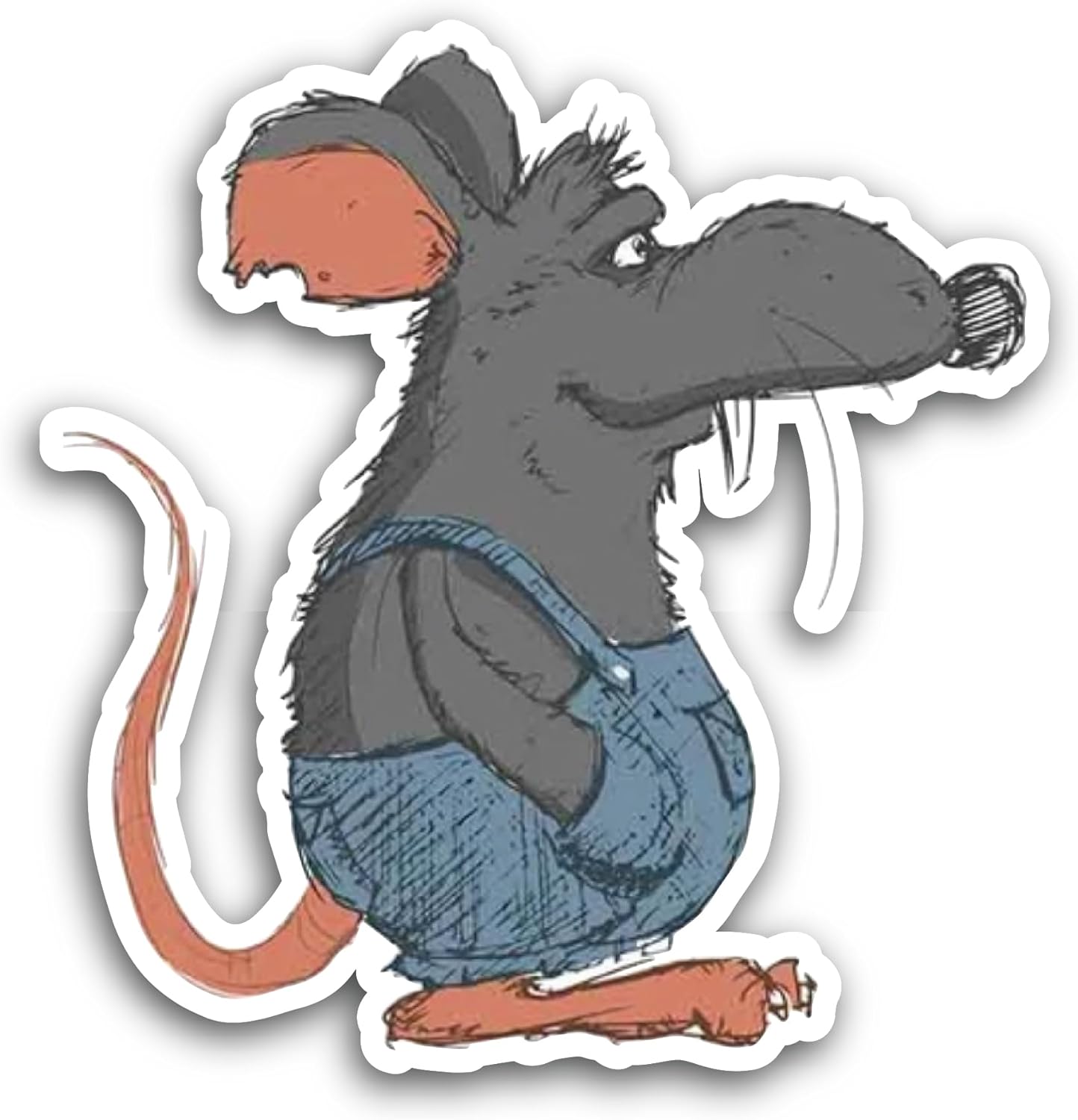 2 (Pieces) 3" and 5" Funny Rat Sticker, Waterproof Vinyl Decals for Many Purpose Like Cars, Trucks, Laptops, Phones, Windows and More