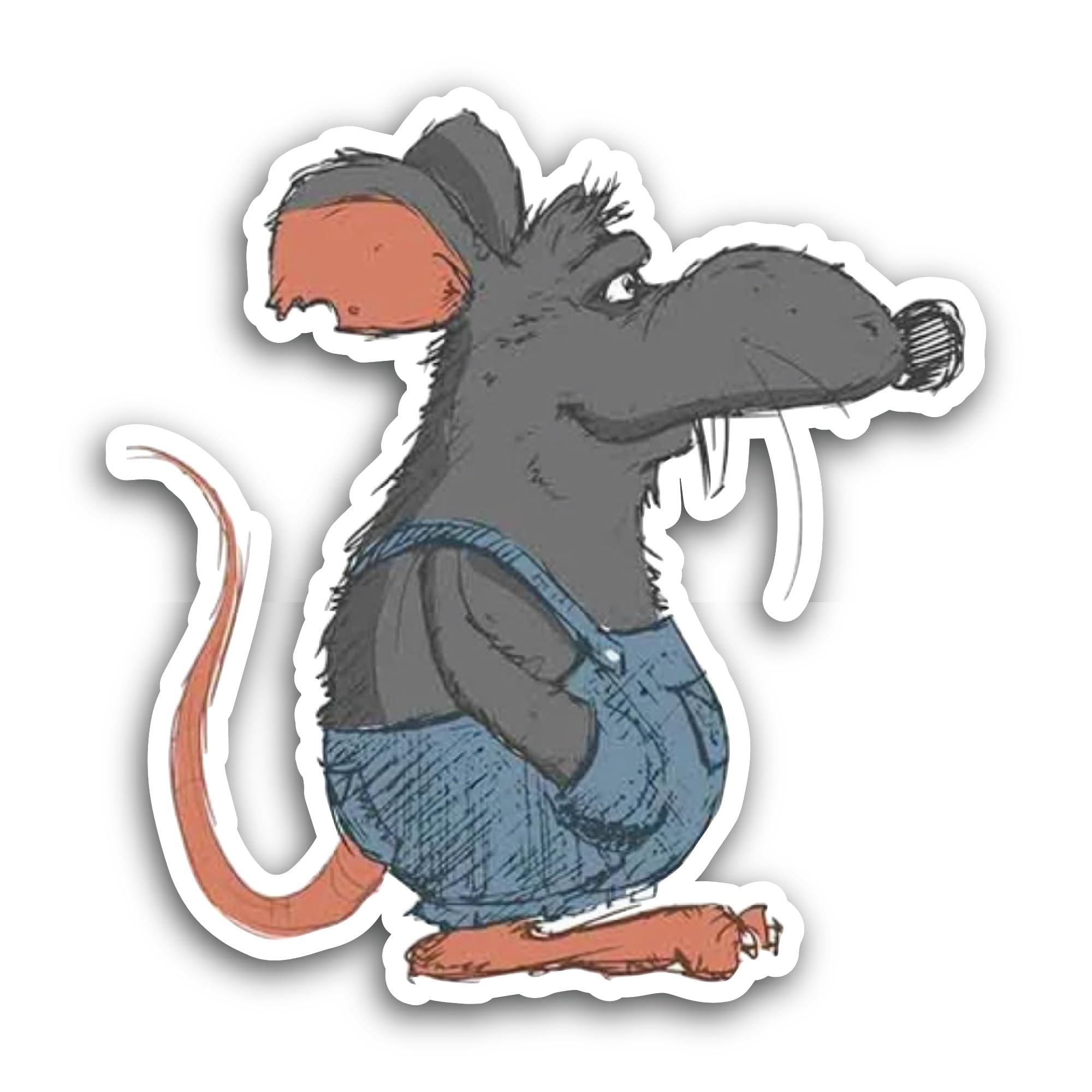 2 (Pieces) 3" and 5" Funny Rat Sticker, Waterproof Vinyl Decals for Many Purpose Like Cars, Trucks, 