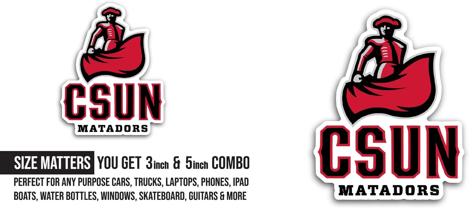 2 (Pieces) 3" and 5" CSUN M@tadors Decal Sticker, Waterproof Vinyl Decals for Many Purpose Like Cars, Trucks, Laptops, Phones, Windows and More