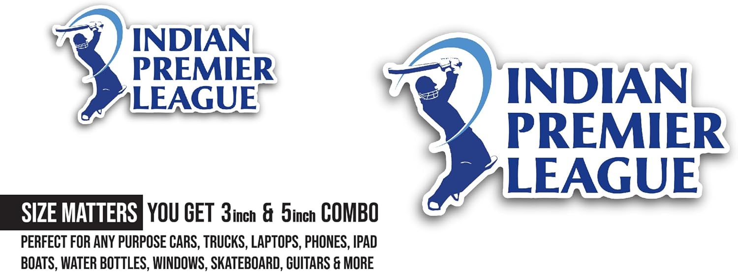 2 (Pieces) 3" and 5" Indian Pr3mier L3ague Sticker, Waterproof Vinyl Decals for Many Purpose Like Cars, Trucks, Laptops, Phones, Windows and More