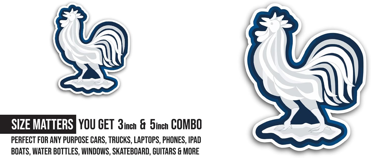 2 (Pieces) 3" and 5" France Nati0nal F00tball Sticker, Waterproof Vinyl Decals for Many Purpose Like Cars, Trucks, Laptops, Phones, Windows and More