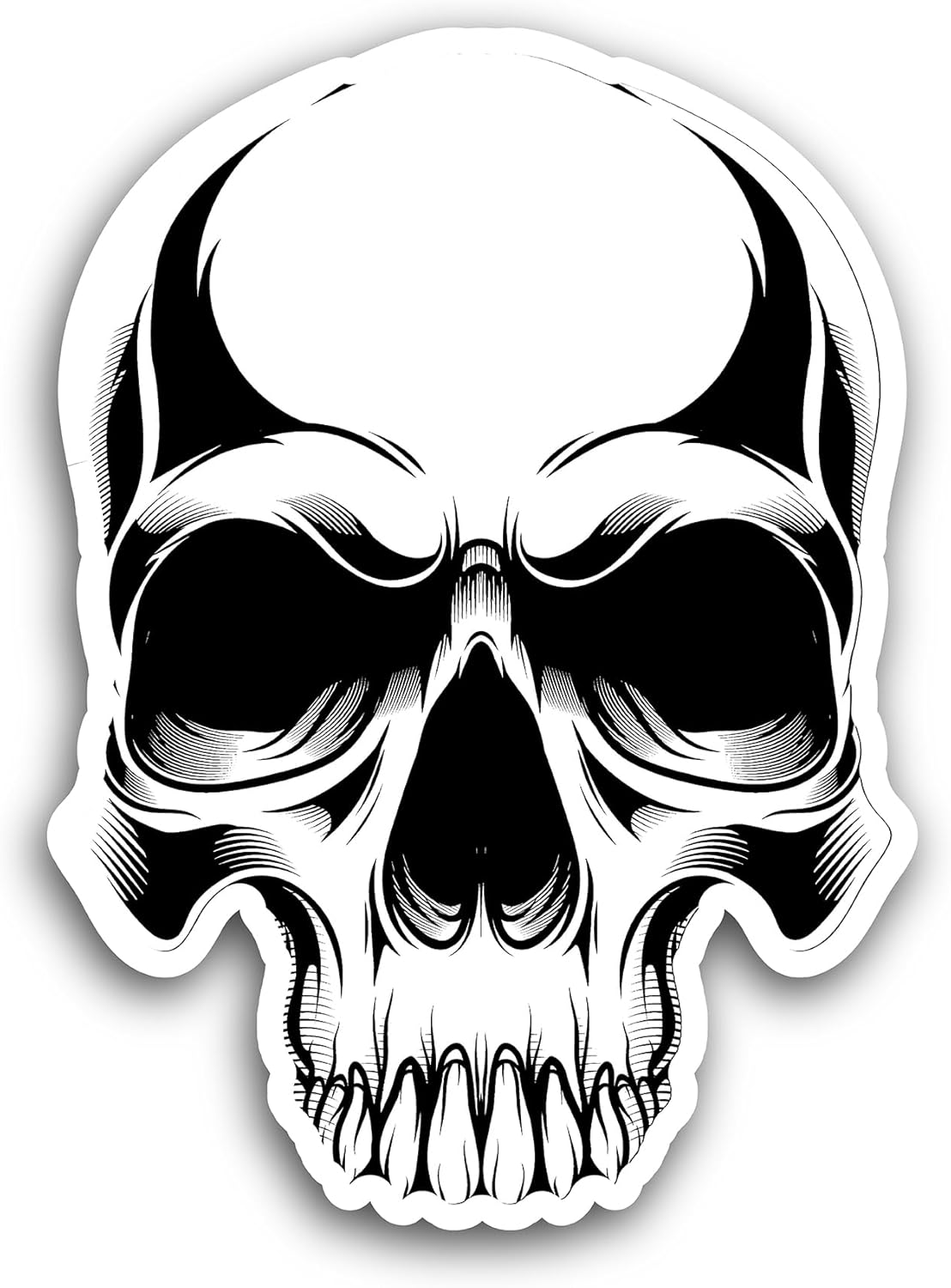 2 (Pieces) 3" and 5" Skull Decals Sticker, Waterproof Vinyl Decals for Many Purpose Like Cars, Trucks, Laptops, Phones, Windows and More