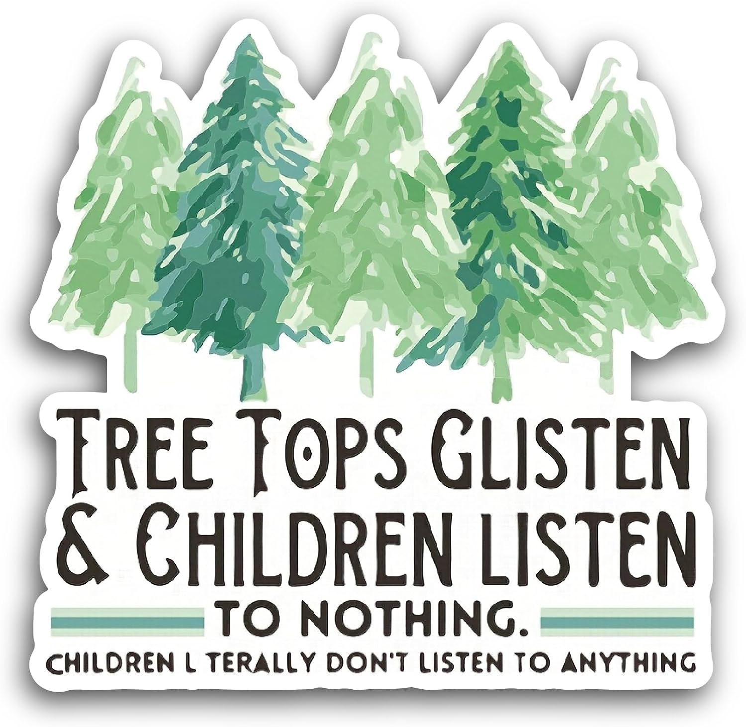 2 (Pieces) 3" and 5" Tree Tops Glisten Sticker, Waterproof Vinyl Decals for Many Purpose Like Cars, Trucks, Laptops, Phones, Windows and More