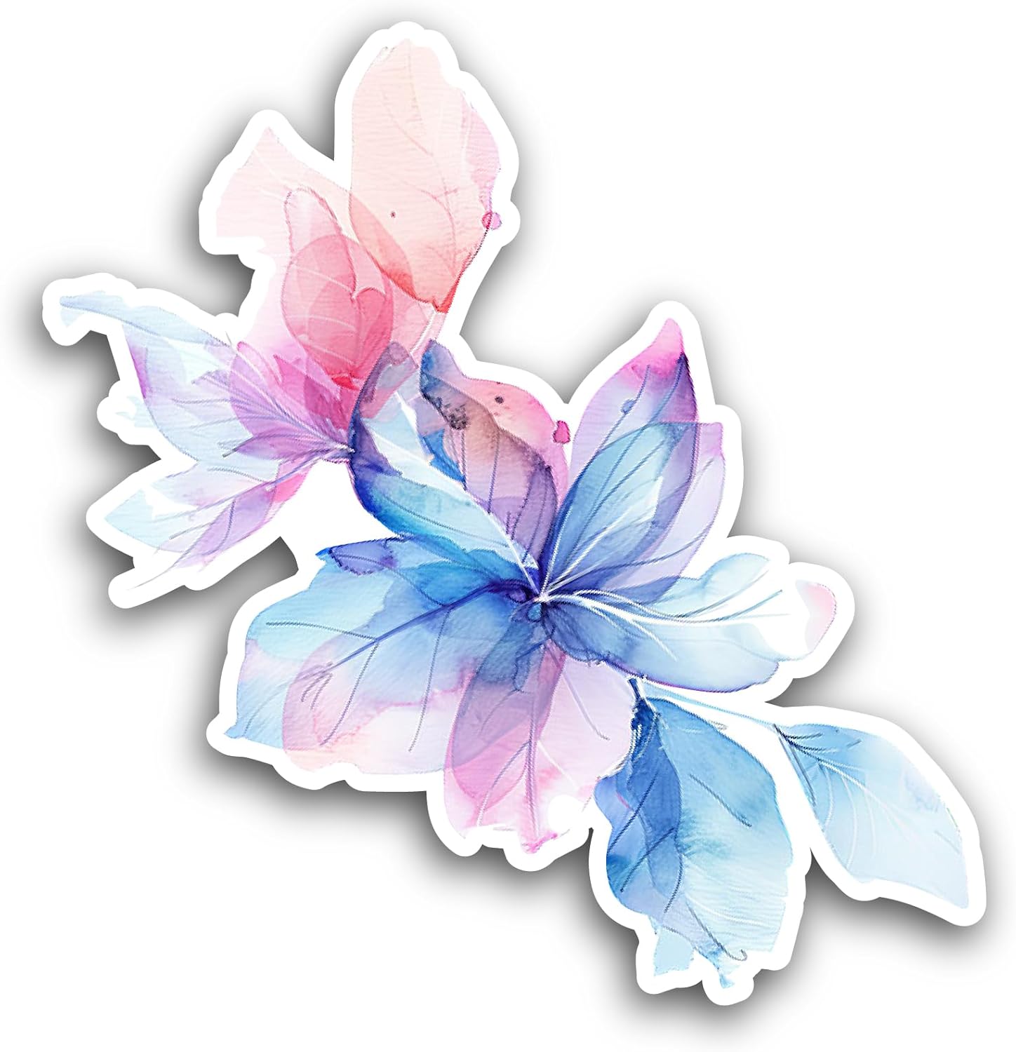 2 (Pieces) 3" and 5" Floral Art Sticker, Waterproof Vinyl Decals for Many Purpose Like Cars, Trucks, Laptops, Phones, Windows and More