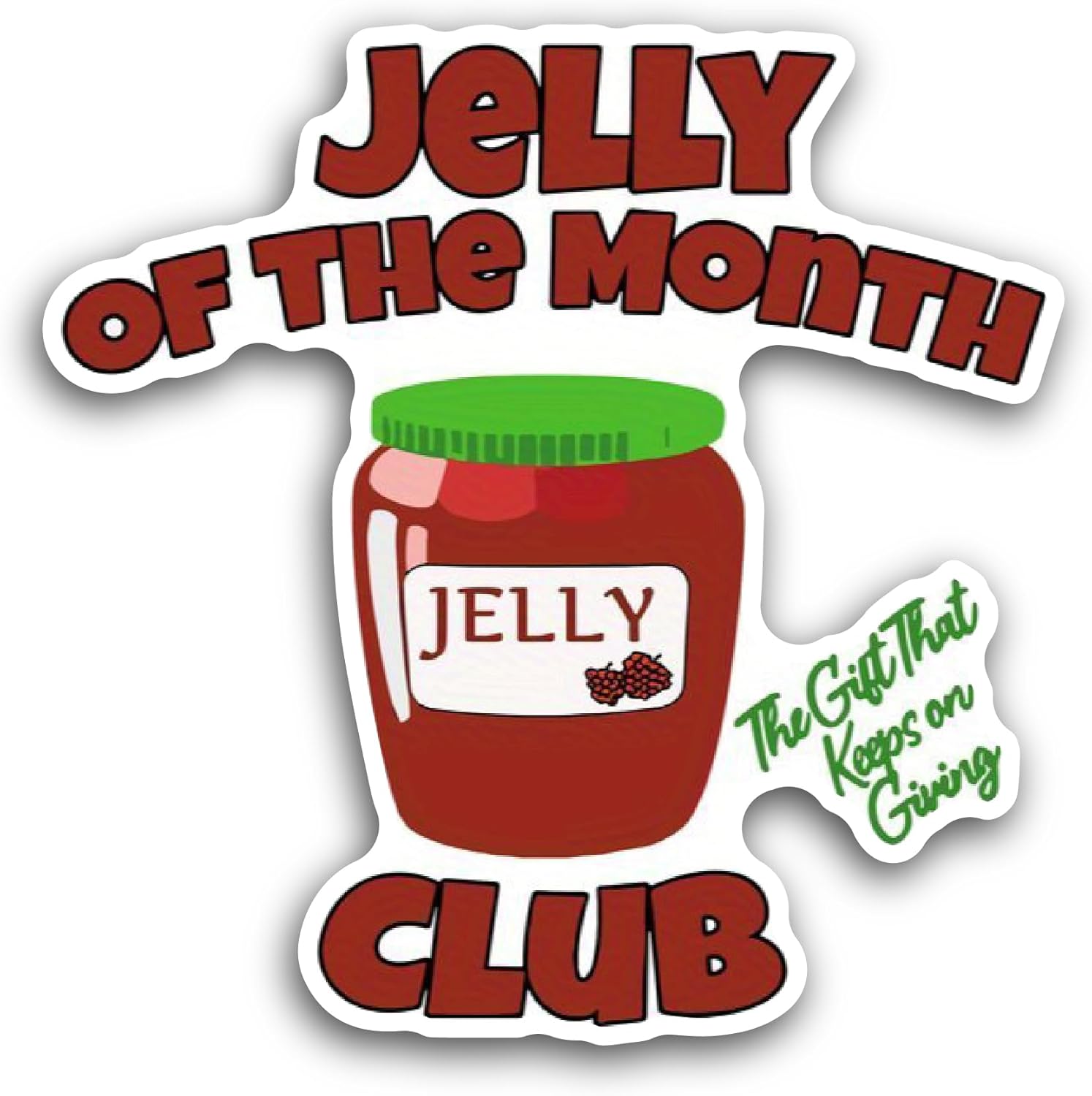 2 (Pieces) 3" and 5" Jelly of The Month Sticker, Waterproof Vinyl Decals for Many Purpose Like Cars, Trucks, Laptops, Phones, Windows and More