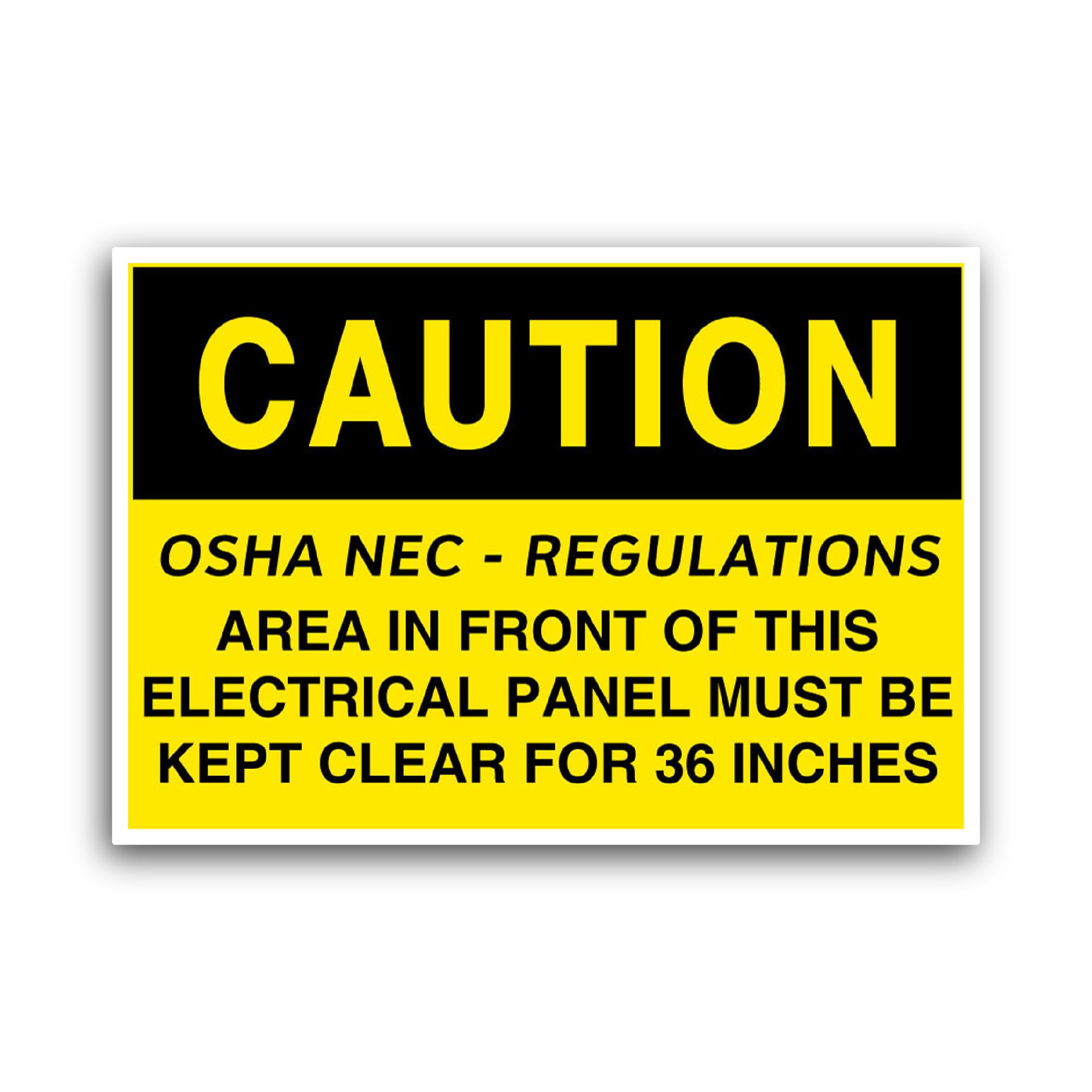 2 (Pieces) 3" and 5" Caution OSHA Sticker, Waterproof Vinyl Decals for Many Purpose Like Cars, Truck