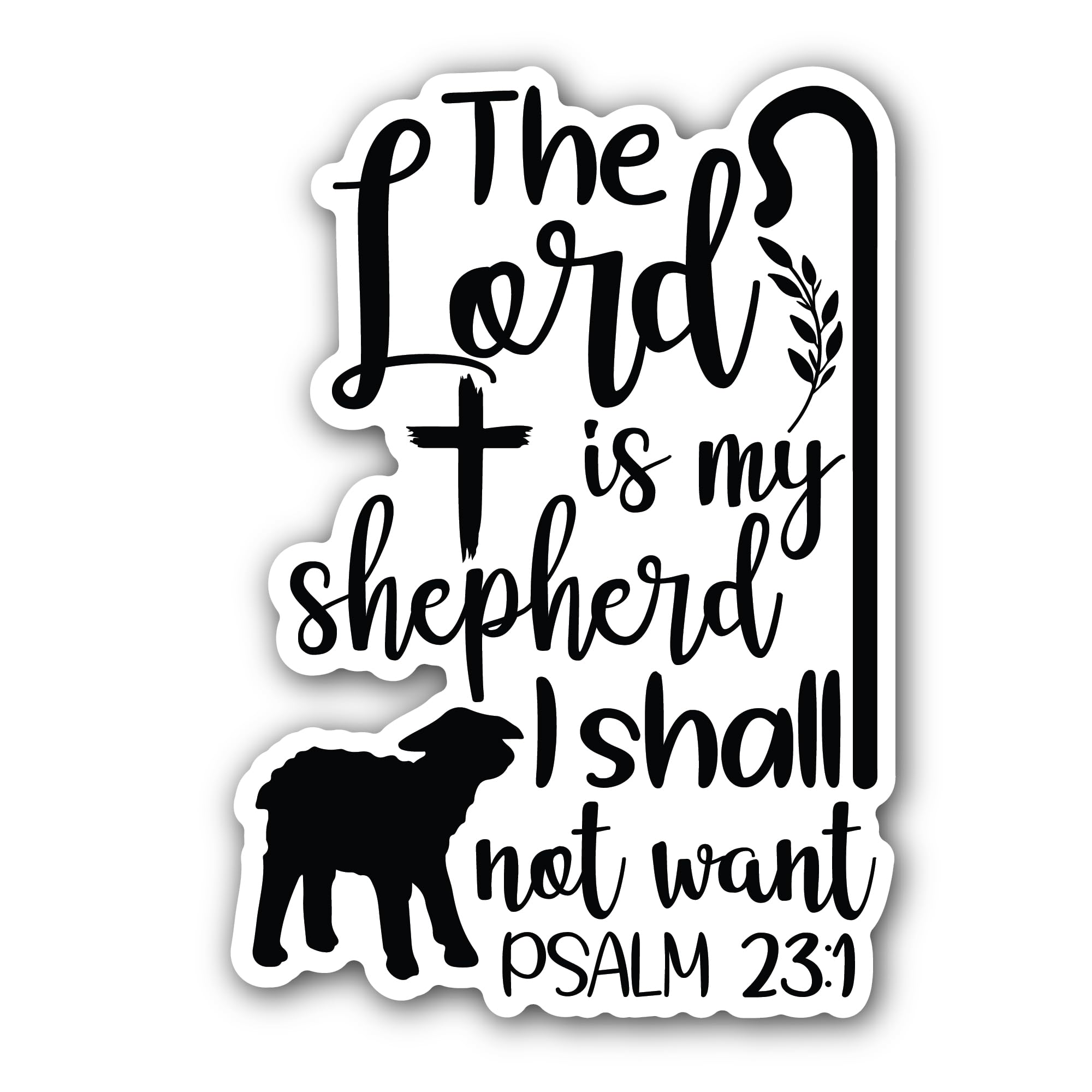 2 (Pieces) 3" and 5" The Lord is My Shepherd Sticker, Waterproof Vinyl Decals for Many Purpose Like 