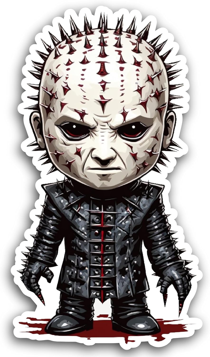 2 (Pieces) 3" and 5" Zombie with Pinhead Sticker, Waterproof Vinyl Decals for Many Purpose Like Cars, Trucks, Laptops, Phones, Windows and More