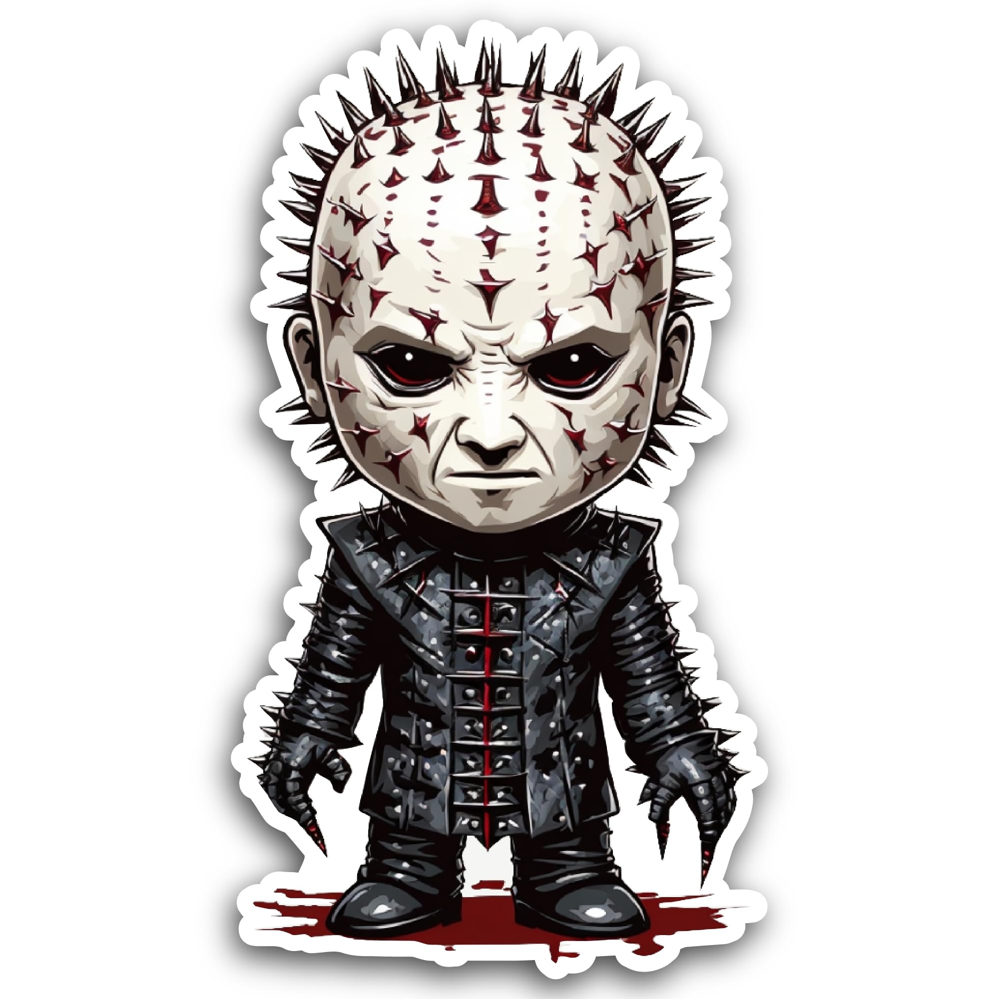2 (Pieces) 3" and 5" Zombie with Pinhead Sticker, Waterproof Vinyl Decals for Many Purpose Like Cars