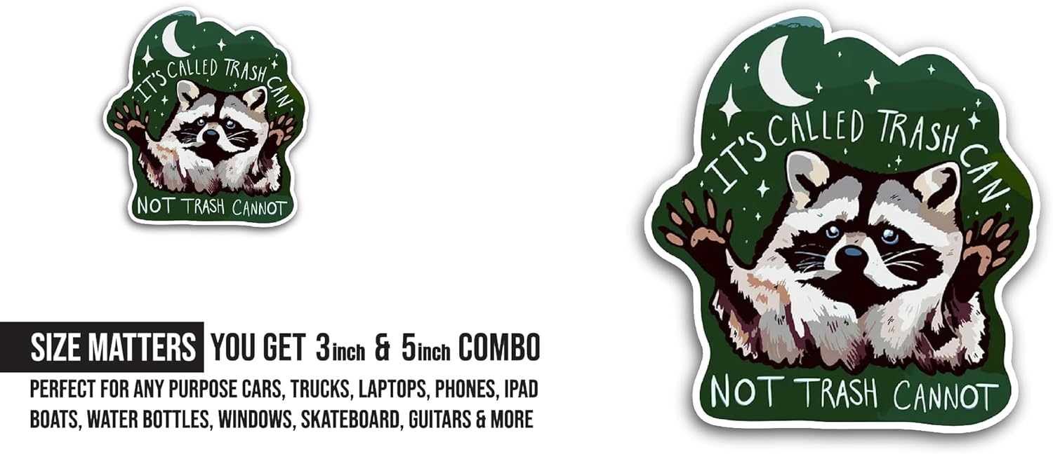 2 (Pieces) 3" and 5" It's Called Trash Can Sticker, Waterproof Vinyl Decals for Many Purpose Like Cars, Trucks, Laptops, Phones, Windows and More