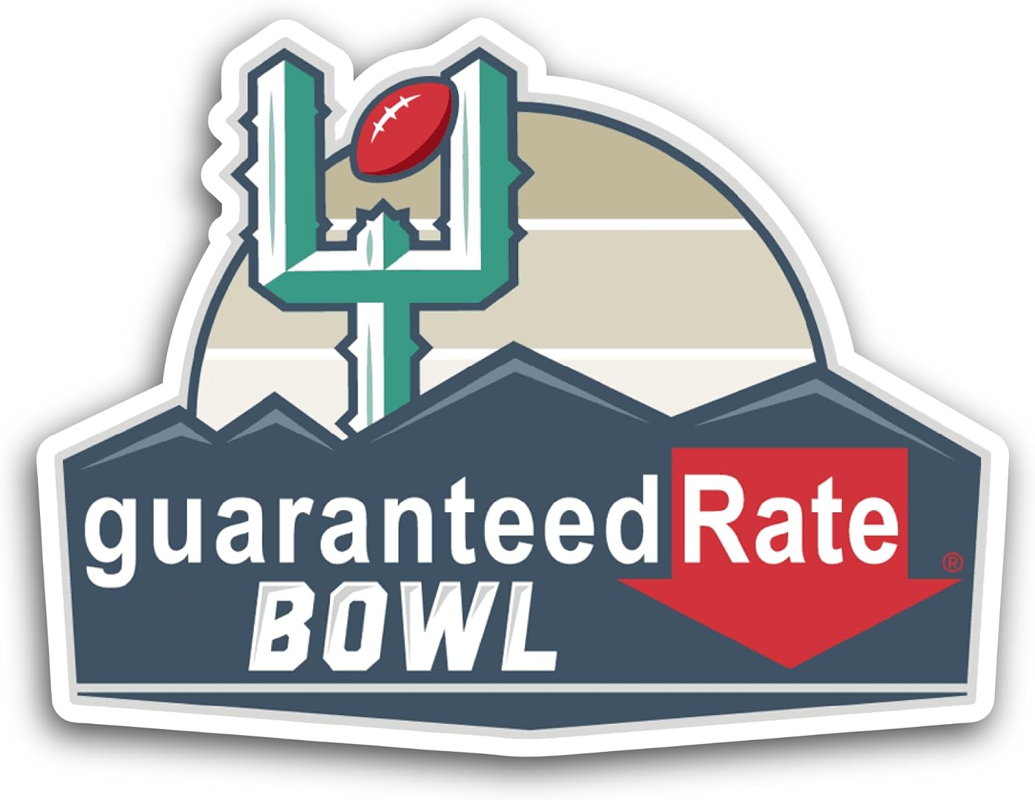2 (Pieces) 3" and 5" Guaranteed Rate B0wl Sticker, Waterproof Vinyl Decals for Many Purpose Like Cars, Trucks, Laptops, Phones, Windows and More