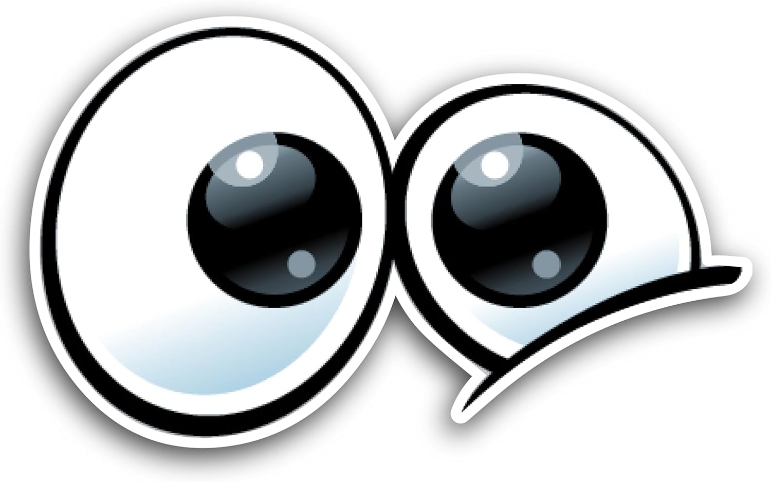 2 (Pieces) 3" and 5" Black Eye Balls Decal Sticker, Waterproof Vinyl Decals for Many Purpose Like Cars, Trucks, Laptops, Phones, Windows and More