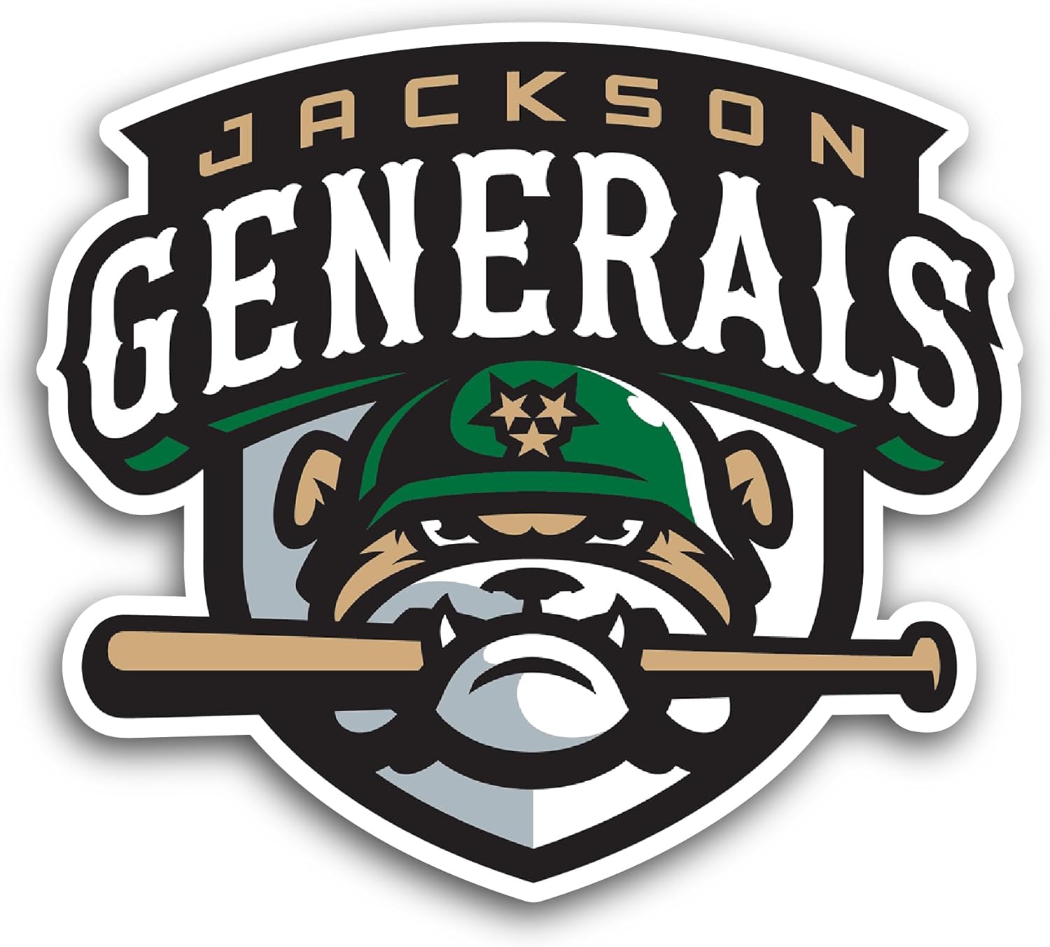 2 (Pieces) 3" and 5" Jacks0n Generals Sticker, Waterproof Vinyl Decals for Many Purpose Like Cars, Trucks, Laptops, Phones, Windows and More