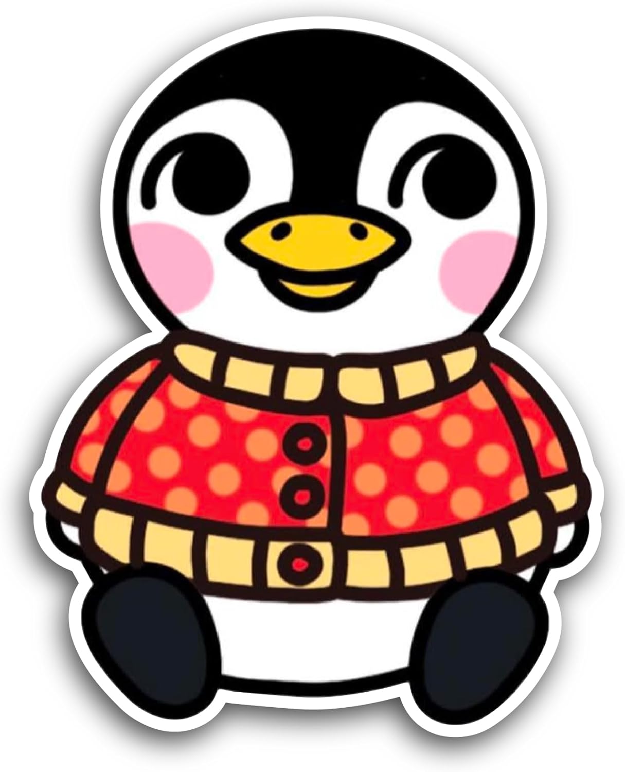 2 (Pieces) 3" and 5" Cute Penguin Cartoon Sticker, Waterproof Vinyl Decals for Many Purpose Like Cars, Trucks, Laptops, Phones, Windows and More