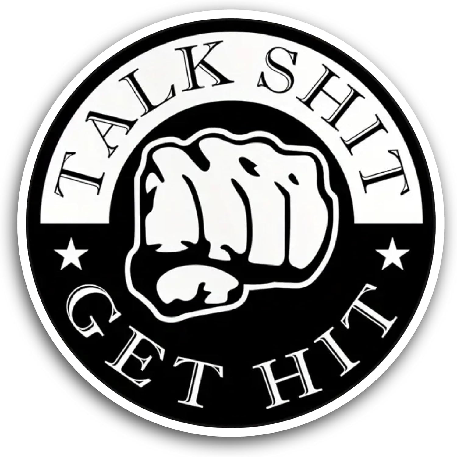 2 (Pieces) 3" and 5" Get Hit Sticker, Waterproof Vinyl Decals for Many Purpose Like Cars, Trucks, Laptops, Phones, Windows and More