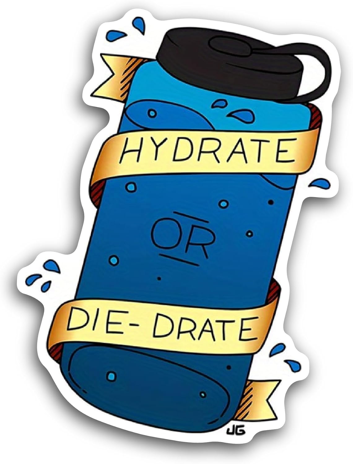 2 (Pieces) 3" and 5" Hydrate or Die-Drate Sticker, Waterproof Vinyl Decals for Many Purpose Like Cars, Trucks, Laptops, Phones, Windows and More