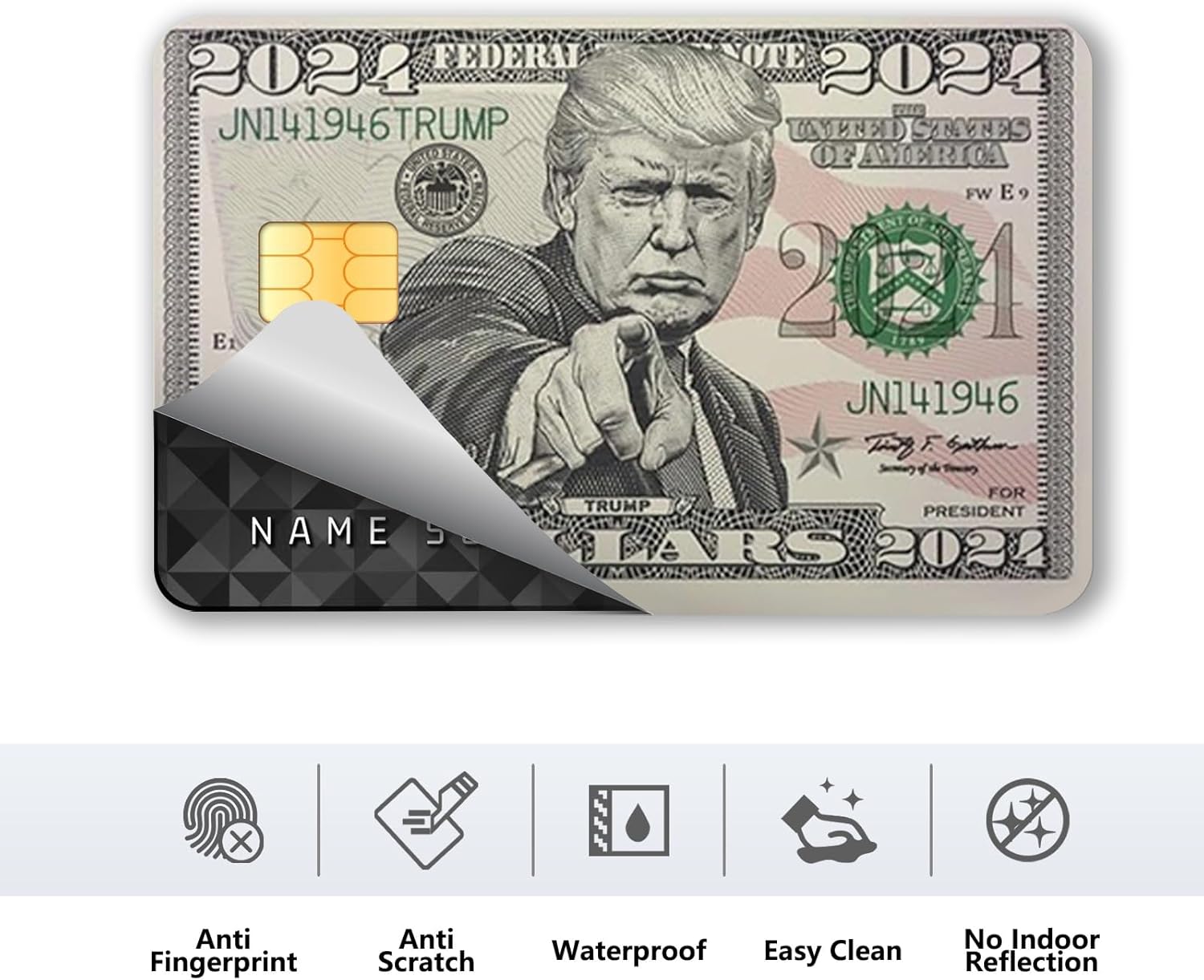 Donald Trump 2024 Credit Card Skin,Debit Card Sticker,Transportation Card,4 Pcs,Trump Assassination Debit Card Sticker Trump Shoting Decals for Kids Adult (Trump)