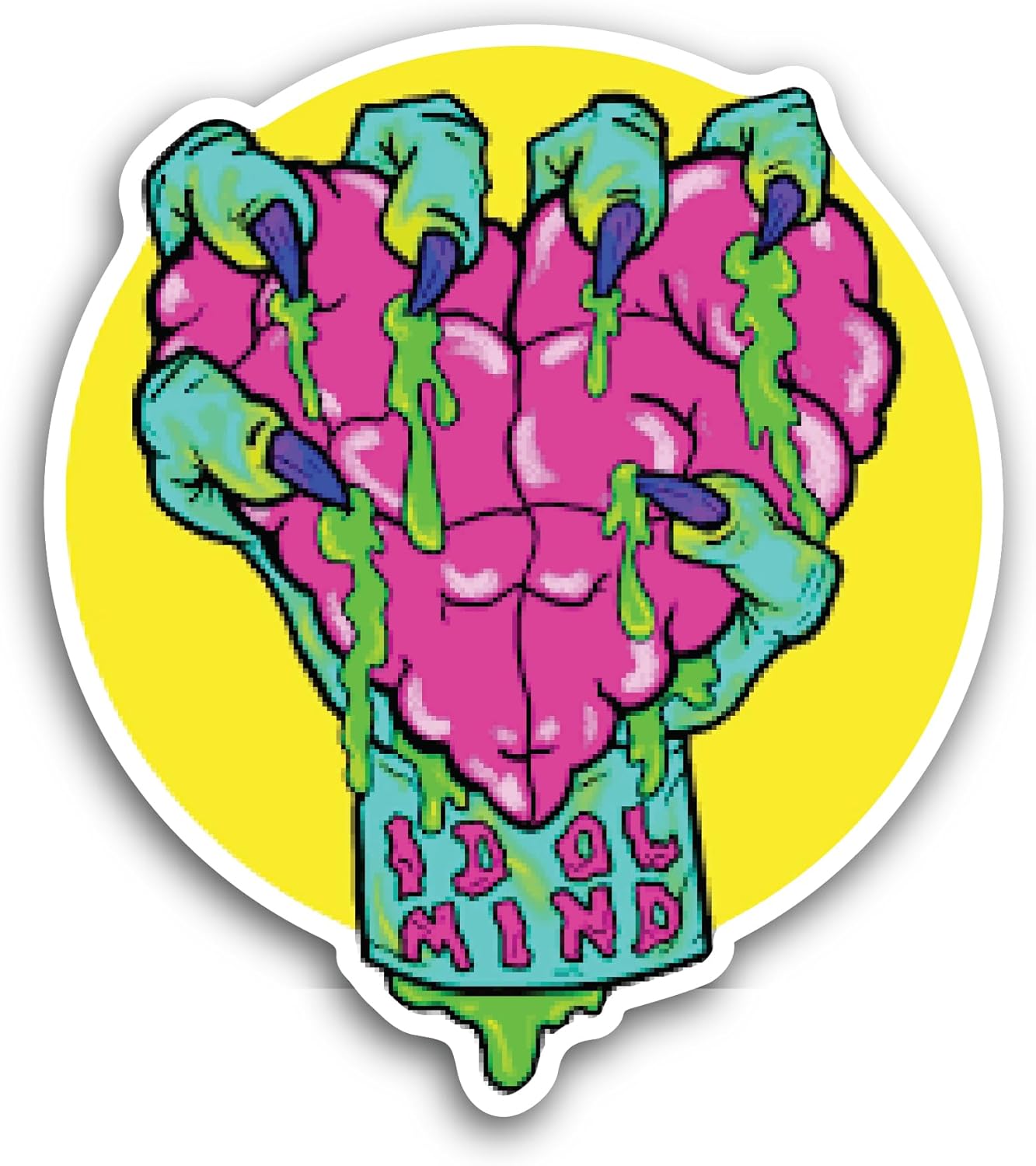 2 (Pieces) 3" and 5" Hand with Pink Heart Sticker, Waterproof Vinyl Decals for Many Purpose Like Cars, Trucks, Laptops, Phones, Windows and More