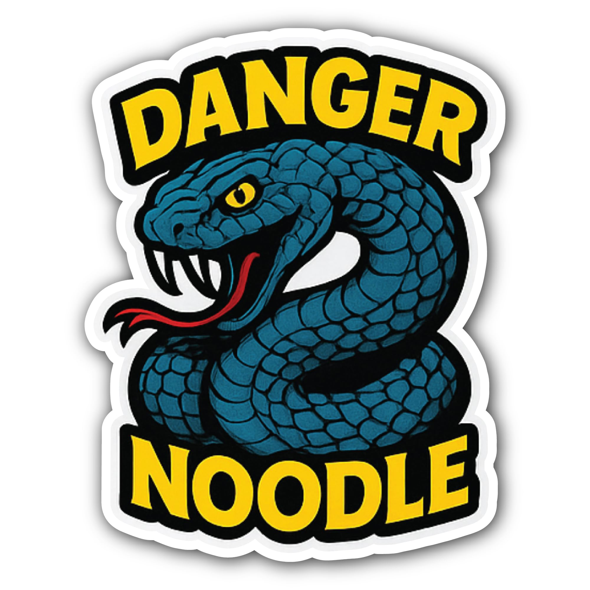 2 (Pieces) 3" and 5" Danger Noodle Sticker, Waterproof Vinyl Decals for Many Purpose Like Cars, Truc