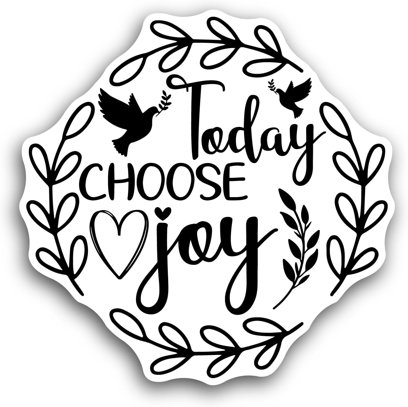 2 (Pieces) 3" and 5" Today Choose Joy Text Sticker, Waterproof Vinyl Decals for Many Purpose Like Cars, Trucks, Laptops, Phones, Windows and More