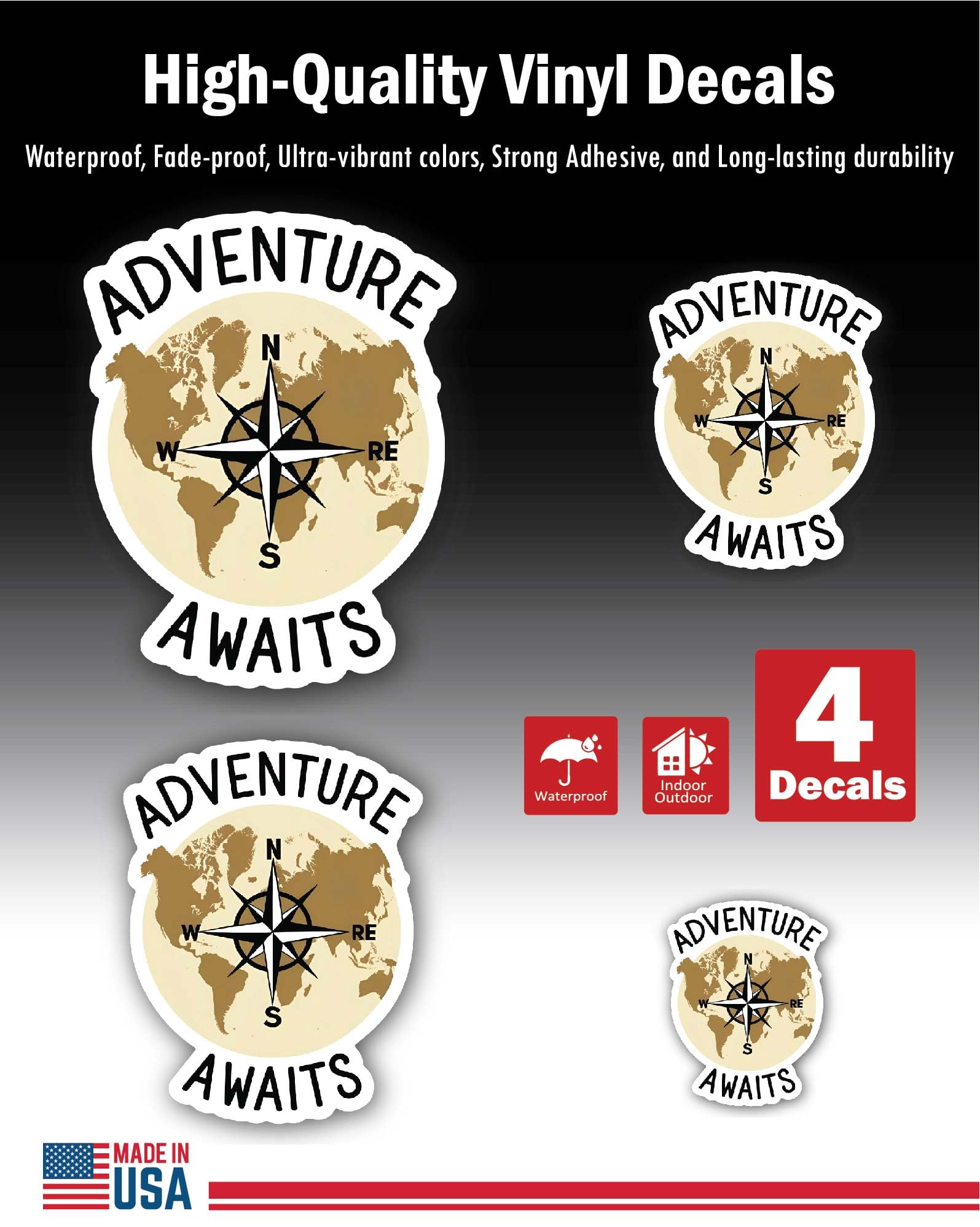 2 (Pieces) 3" and 5" Stickers n Decals Yes - Motivational Sticker Vinyl Decal Sticker, Waterproof fo