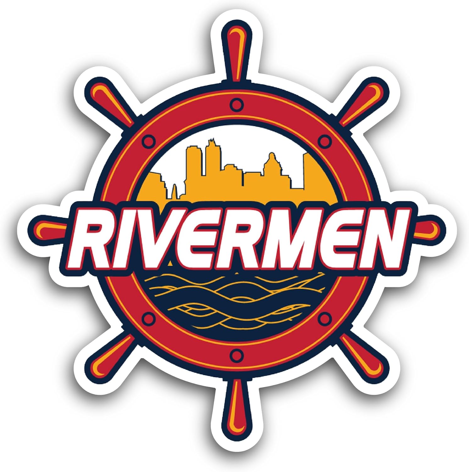 2 (Pieces) 3" and 5" Pe0ria Rivermen Sticker, Waterproof Vinyl Decals for Many Purpose Like Cars, Trucks, Laptops, Phones, Windows and More