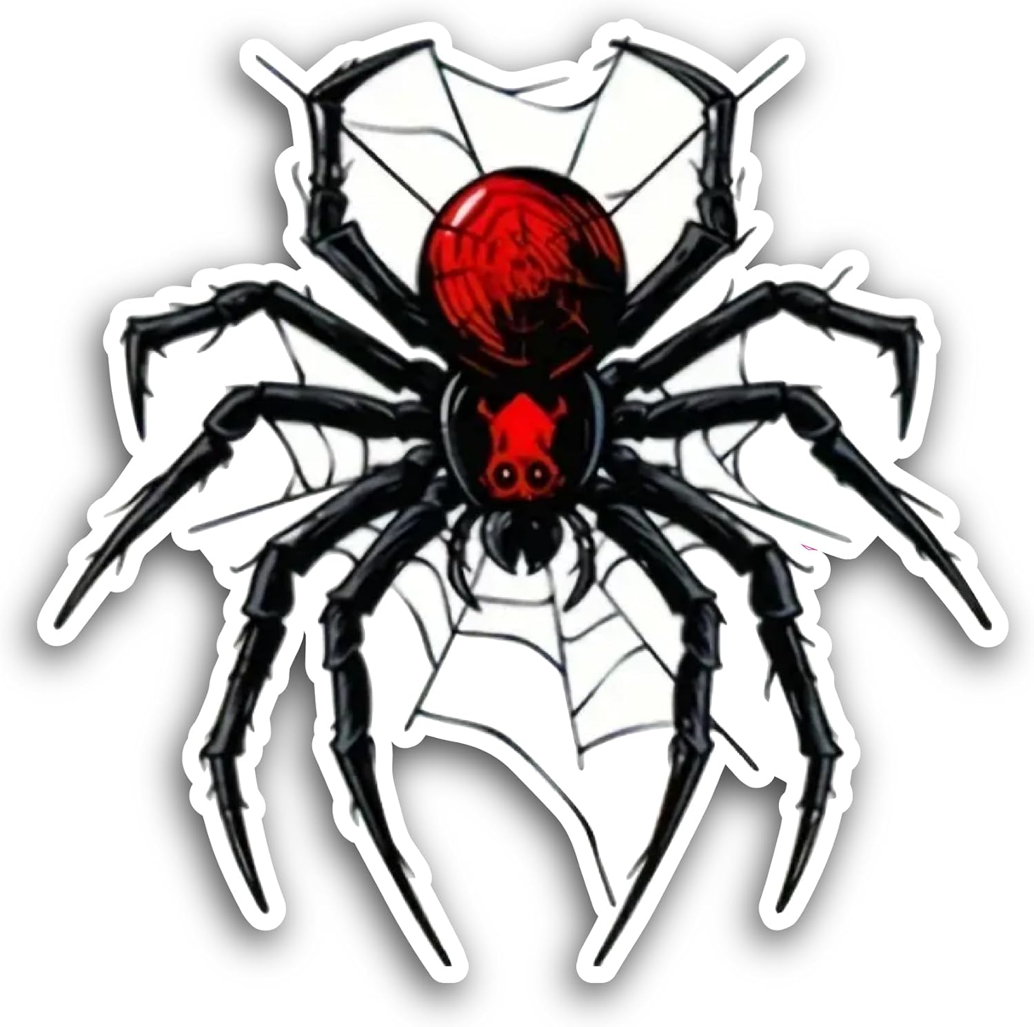 2 (Pieces) 3" and 5" Red Cartoon Spider Sticker, Waterproof Vinyl Decals for Many Purpose Like Cars, Trucks, Laptops, Phones, Windows and More