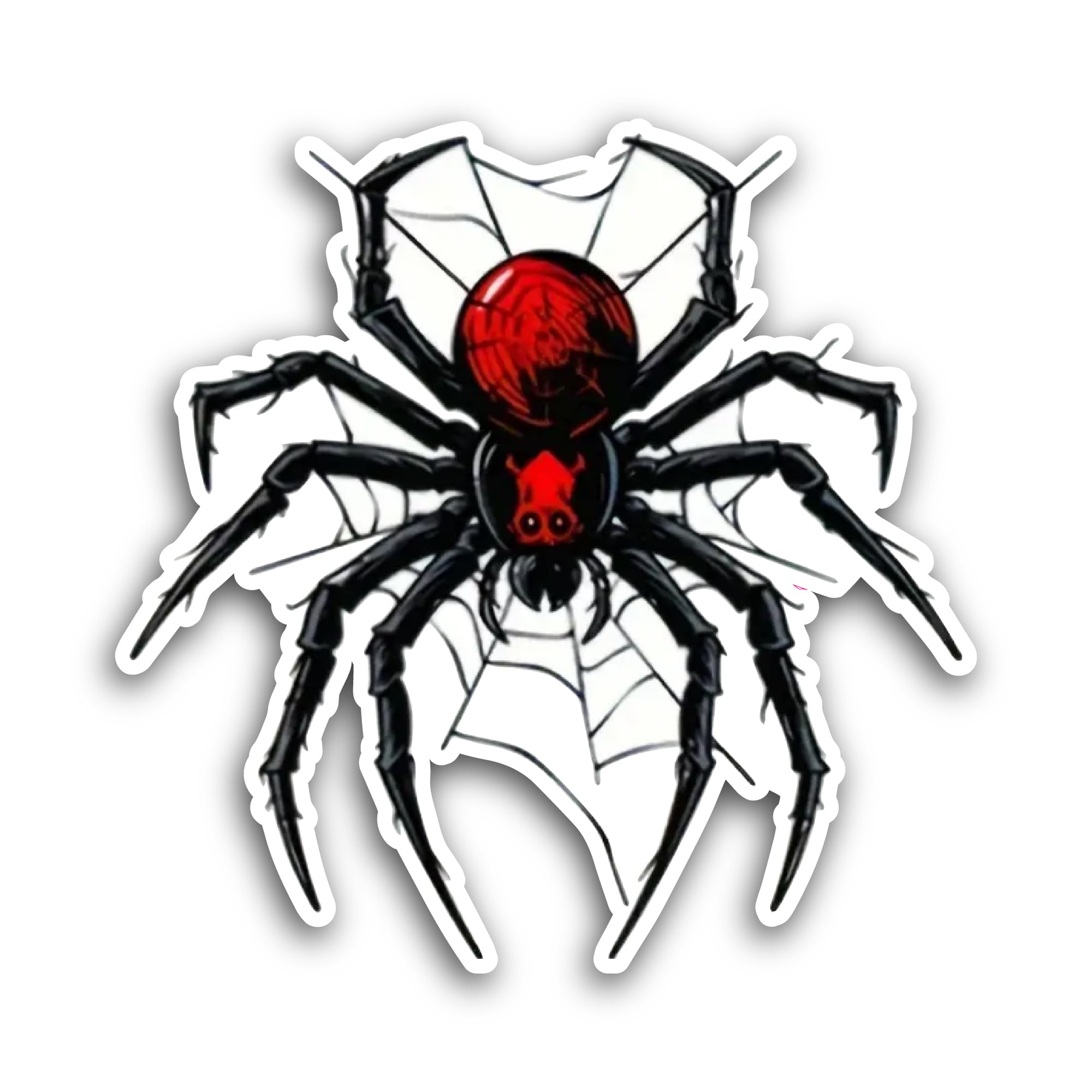 2 (Pieces) 3" and 5" Red Cartoon Spider Sticker, Waterproof Vinyl Decals for Many Purpose Like Cars,