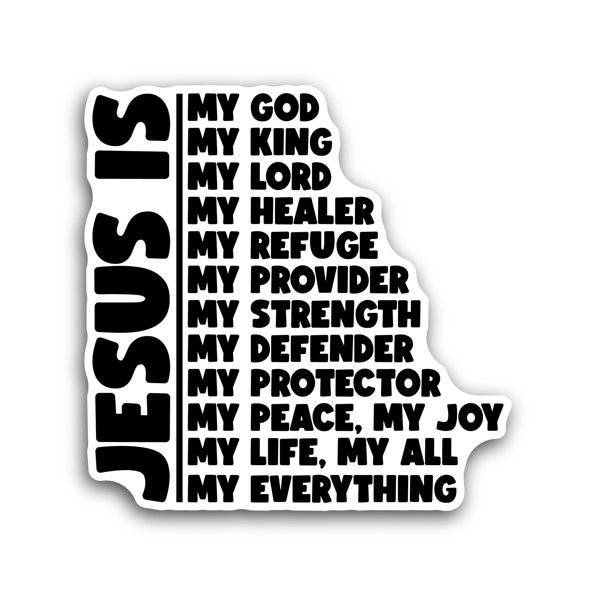 2 (Pieces) 3" and 5" Jesus is My God Text Sticker, Waterproof Vinyl Decals for Many Purpose Like Car