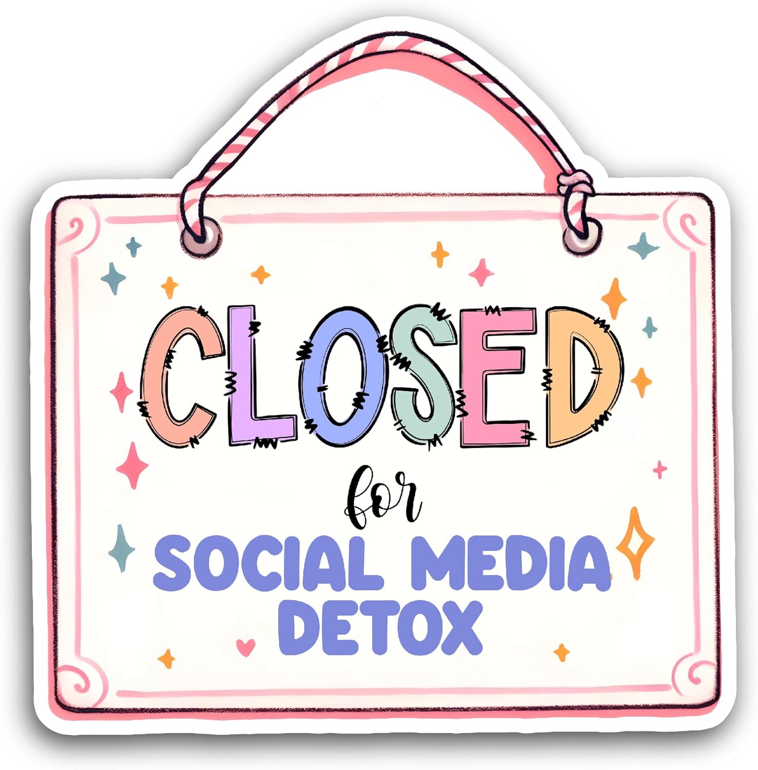 2 (Pieces) 3" and 5" Closed Sticker, Waterproof Vinyl Decals for Many Purpose Like Cars, Trucks, Laptops, Phones, Windows and More