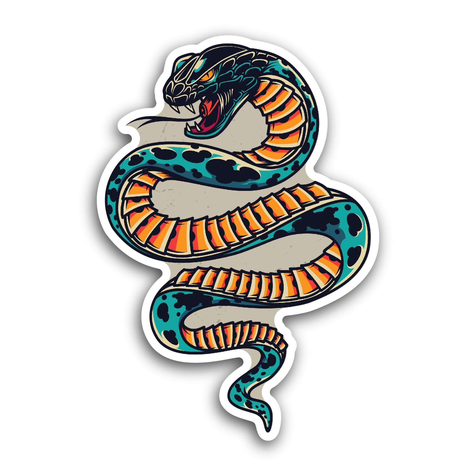 2 (Pieces) 3" and 5" Colorful Snake Sticker, Waterproof Vinyl Decals for Many Purpose Like Cars, Tru