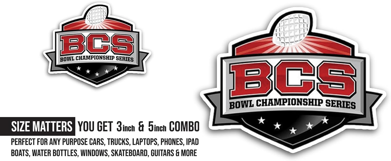 2 (Pieces) 3" and 5" Bowl Champi0nship Series Sticker, Waterproof Vinyl Decals for Many Purpose Like Cars, Trucks, Laptops, Phones, Windows and More