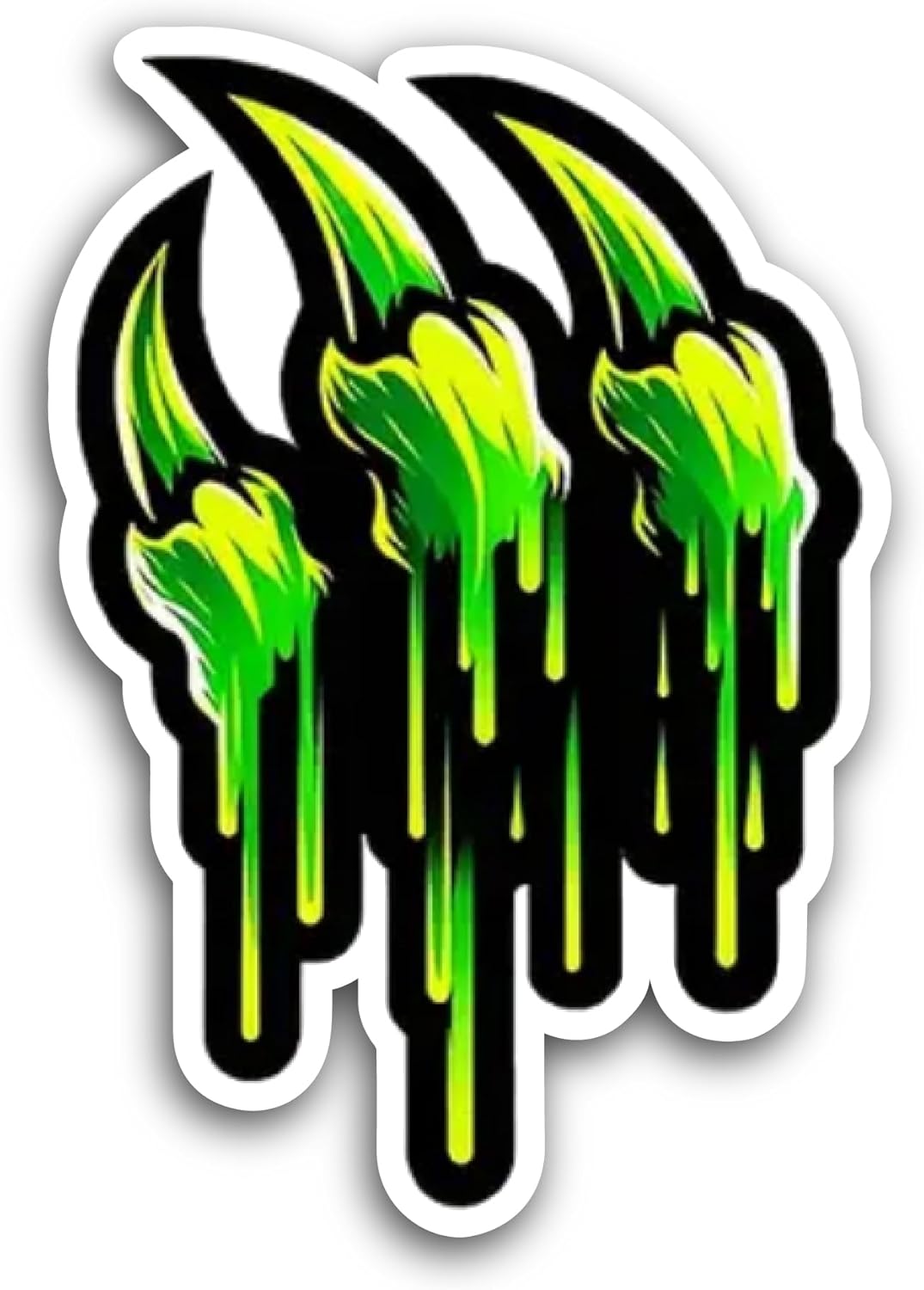 2 (Pieces) 3" and 5" Green Claw Mark Sticker, Waterproof Vinyl Decals for Many Purpose Like Cars, Trucks, Laptops, Phones, Windows and More