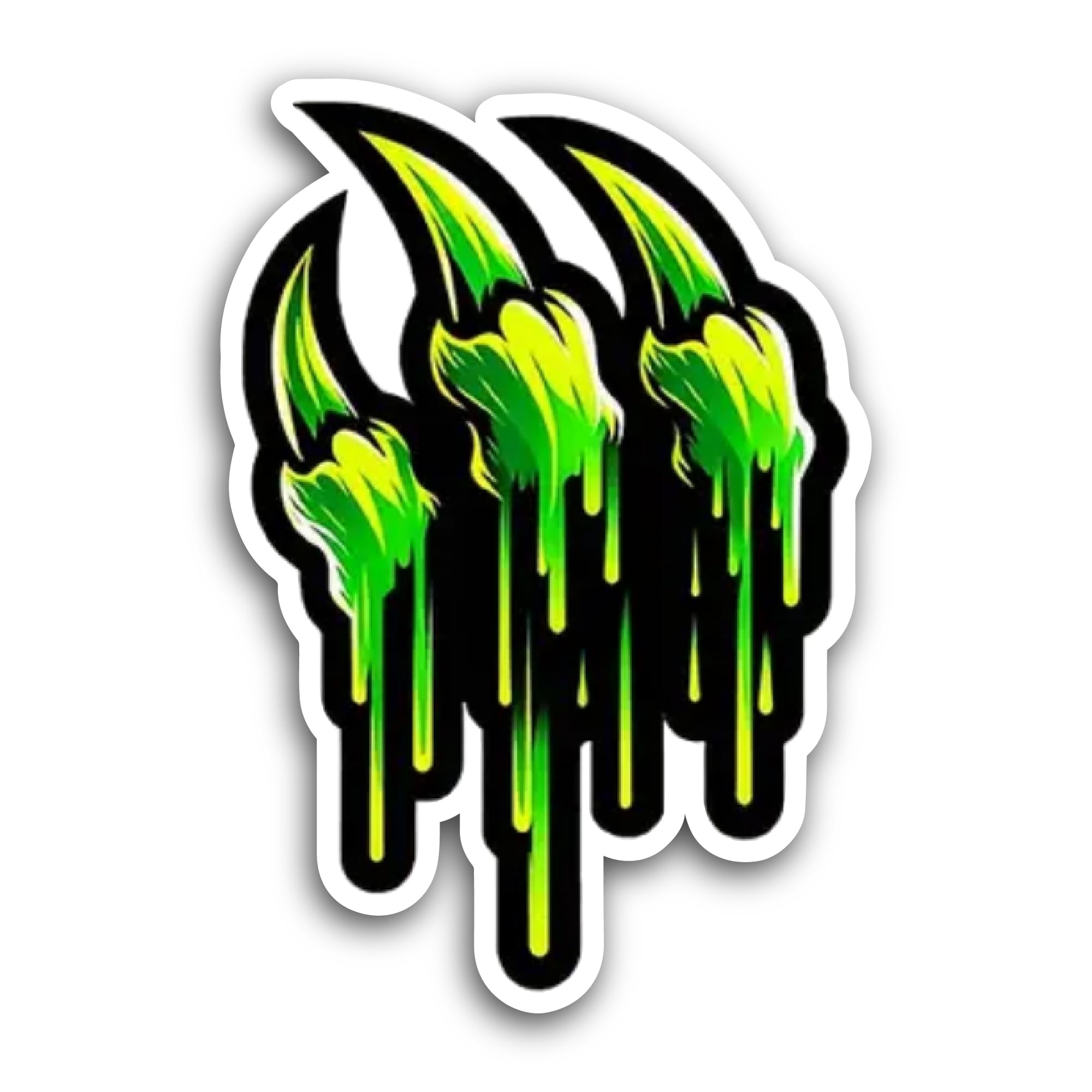 2 (Pieces) 3" and 5" Green Claw Mark Sticker, Waterproof Vinyl Decals for Many Purpose Like Cars, Tr