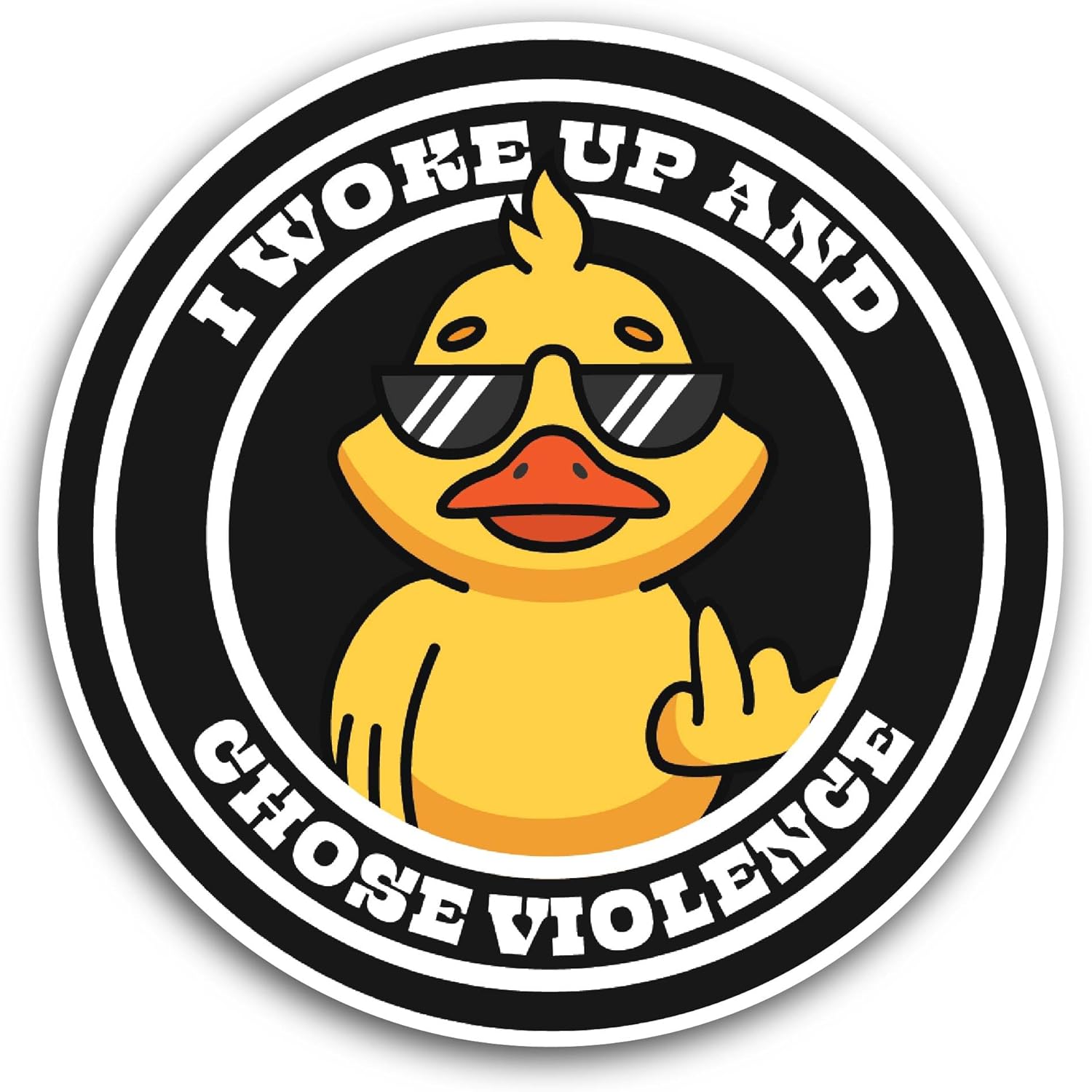 2 (Pieces) 3" and 5" I Woke Up and Choose Violence Sticker, Waterproof Vinyl Decals for Many Purpose Like Cars, Trucks, Laptops, Phones, Windows and More