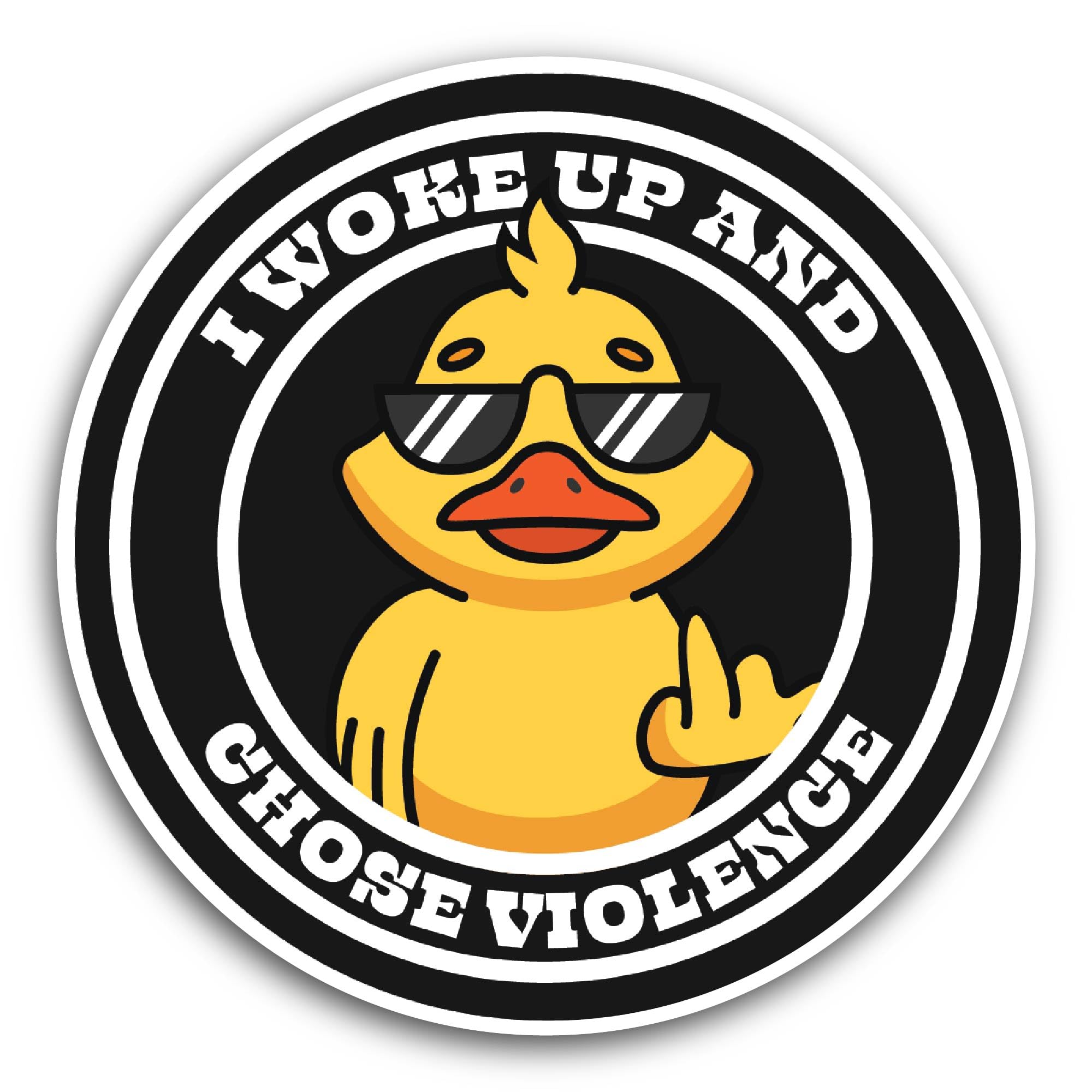2 (Pieces) 3" and 5" I Woke Up and Choose Violence Sticker, Waterproof Vinyl Decals for Many Purpose