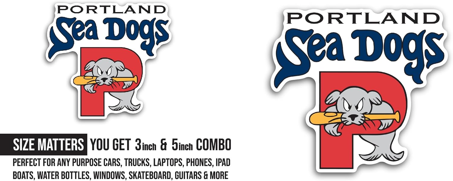 2 (Pieces) 3" and 5" P0rtland S3a D0gs Logo Decal Sticker, Waterproof Vinyl Decals for Many Purpose Like Cars, Trucks, Laptops, Phones, Windows and More