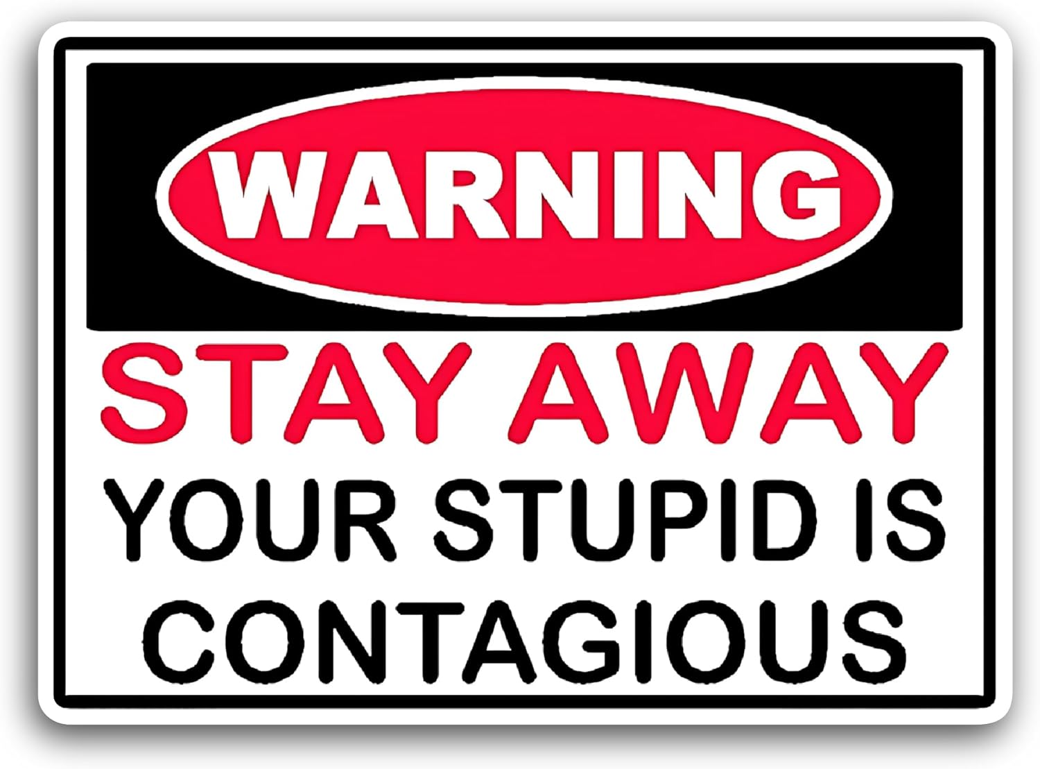 2 (Pieces) 3" and 5" Stay Away Sticker, Waterproof Vinyl Decals for Many Purpose Like Cars, Trucks, Laptops, Phones, Windows and More