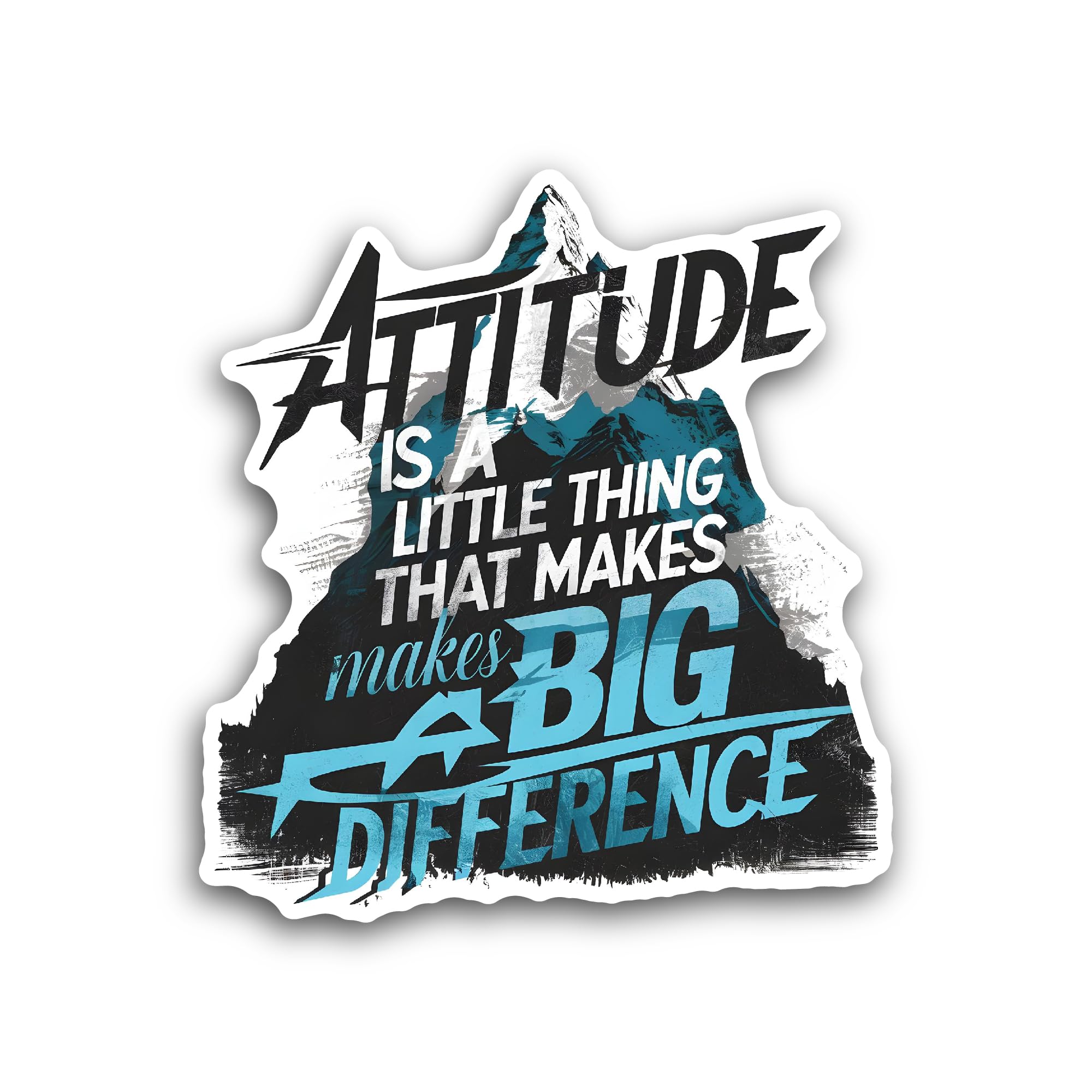 2 (Pieces) 3" and 5" Attitude is A Little Thing Text Sticker, Waterproof Vinyl Decals for Many Purpo