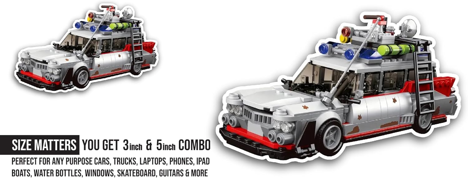 2 (Pieces) 3" and 5" Racing Car Building Set Sticker, Waterproof Vinyl Decals for Many Purpose Like Cars, Trucks, Laptops, Phones, Windows and More