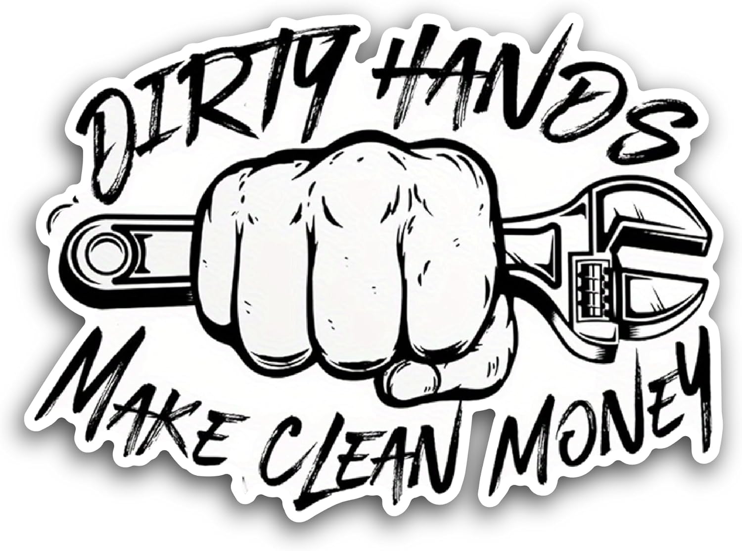 2 (Pieces) 3" and 5" Dirty Hands Sticker, Waterproof Vinyl Decals for Many Purpose Like Cars, Trucks, Laptops, Phones, Windows and More