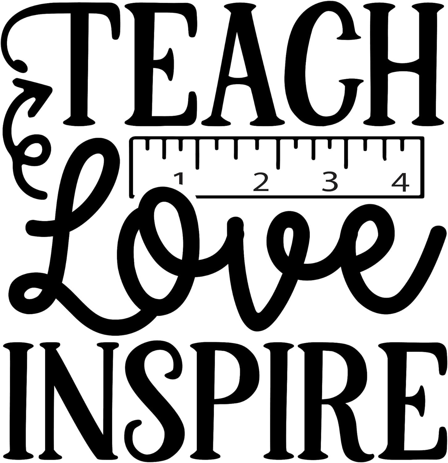 Inspirational Quote "Teach Love Inspire, Sticker" Motivational Sticker Vinyl Decal Motivation Stickers- 5" Vinyl Sticker Waterproof