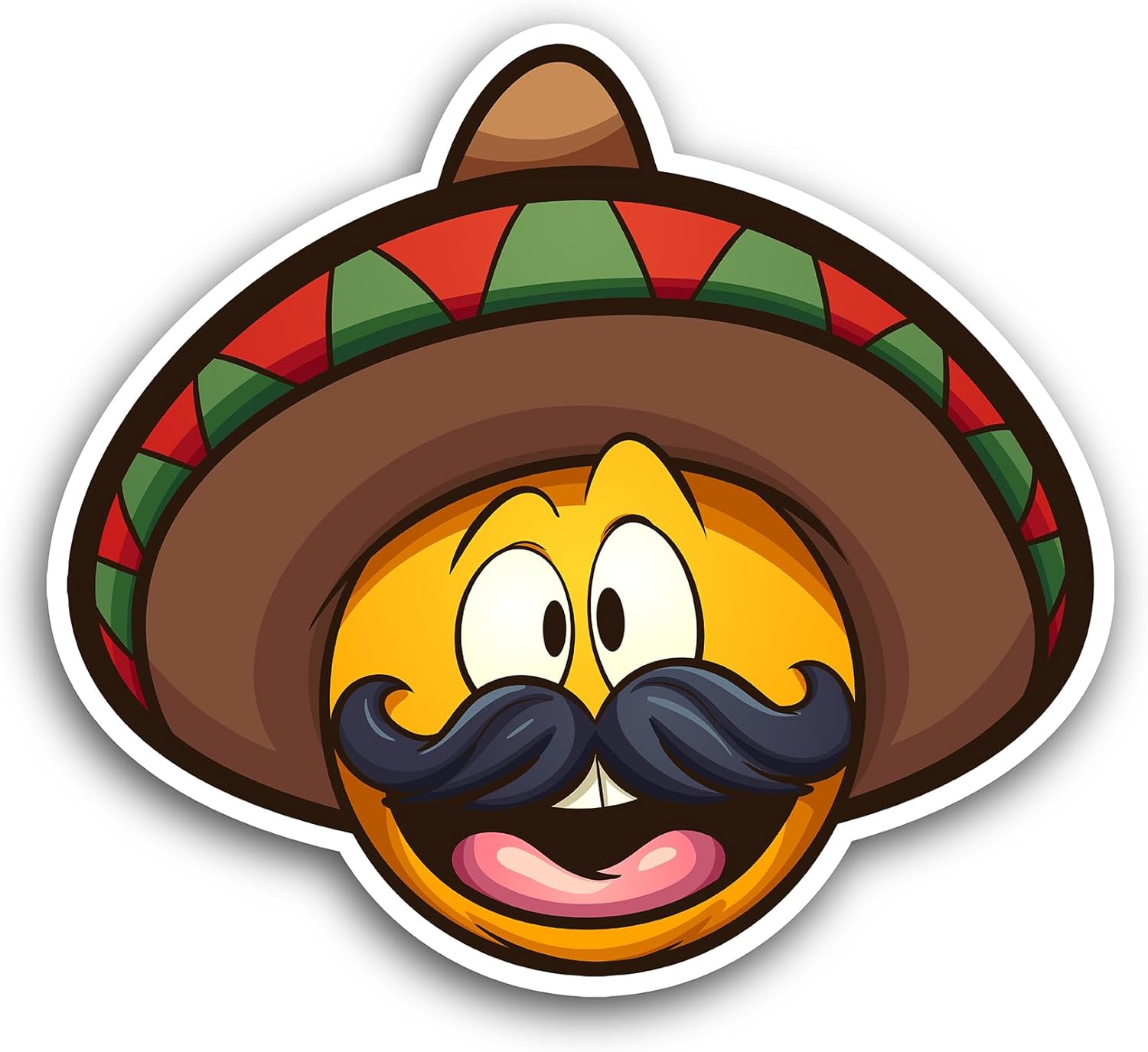 2 (Pieces) 3" and 5" Smiley Face Sticker, Waterproof Vinyl Decals for Many Purpose Like Cars, Trucks, Laptops, Phones, Windows and More